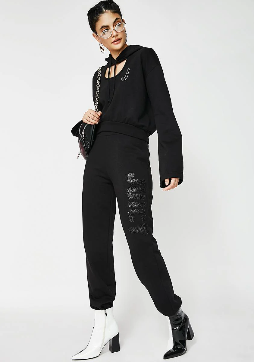 09 Glitter Logo Fleece Pants - Image 5
