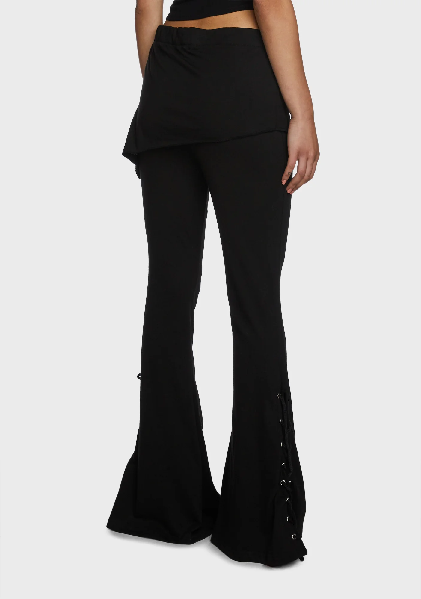 2-In-1 Boot-Cut Leggings With Micro Slant Skirt - Image 4