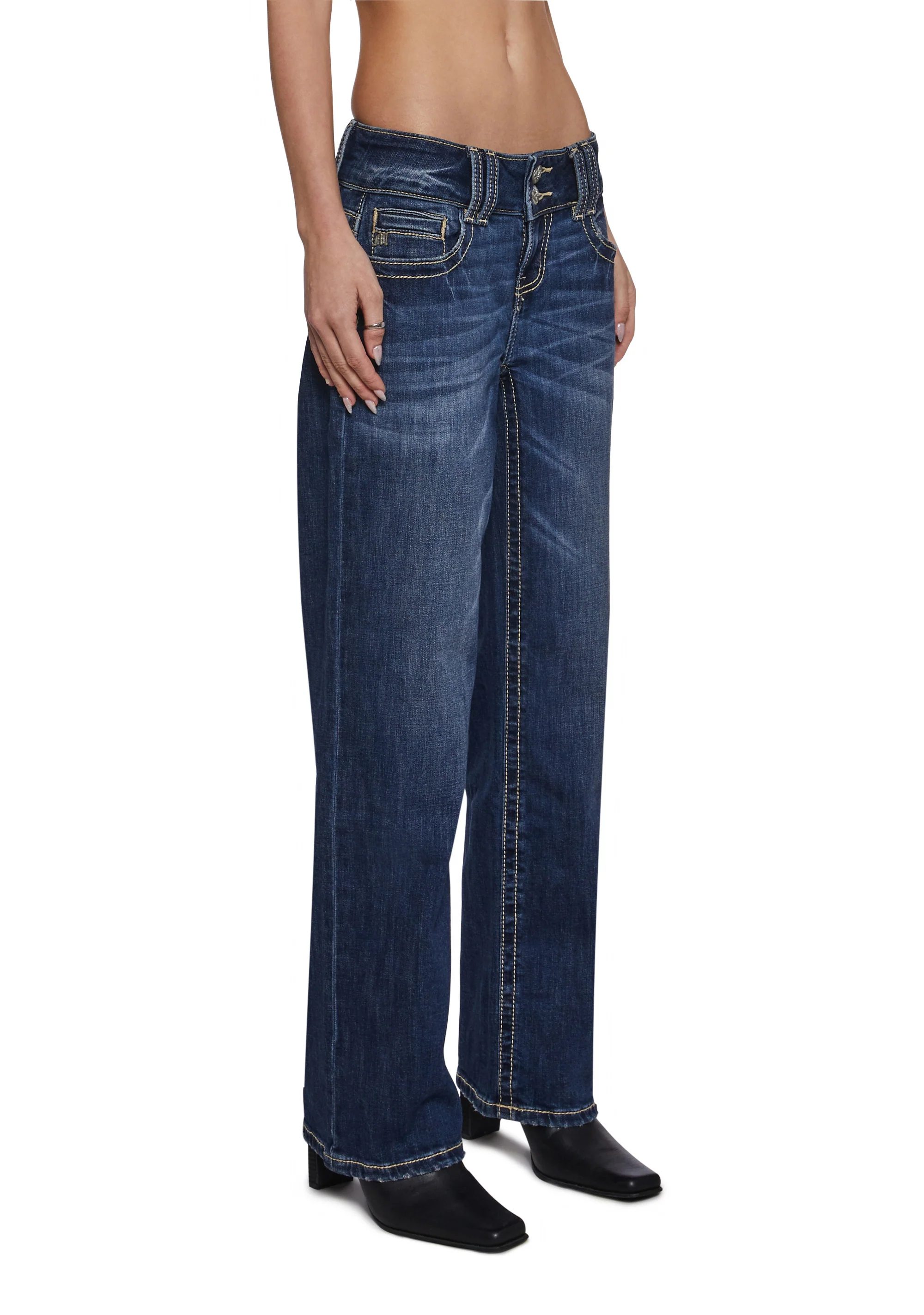 30" Low Rise Slim Wide Jeans - Image 3