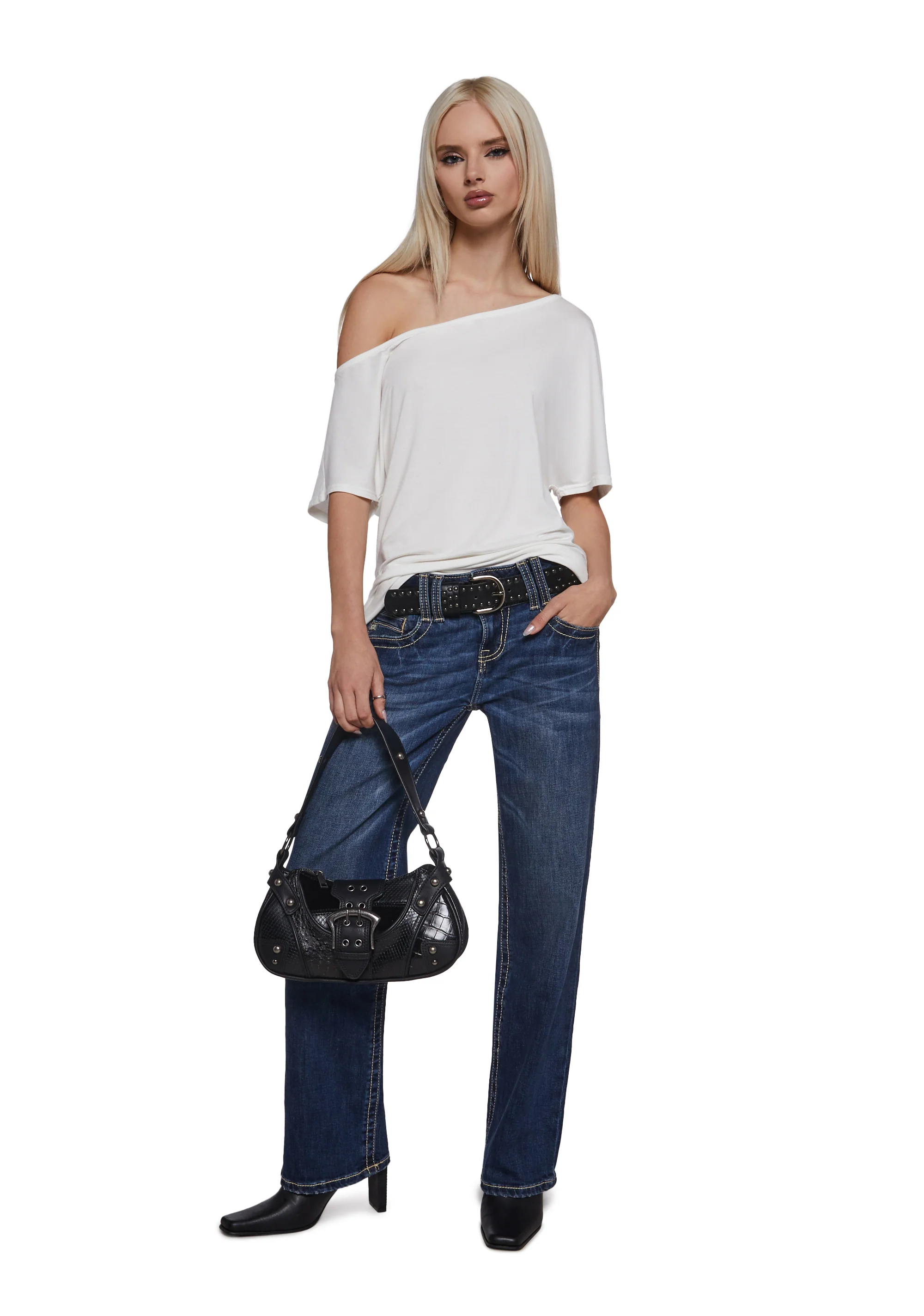 30" Low Rise Slim Wide Jeans - Image 5