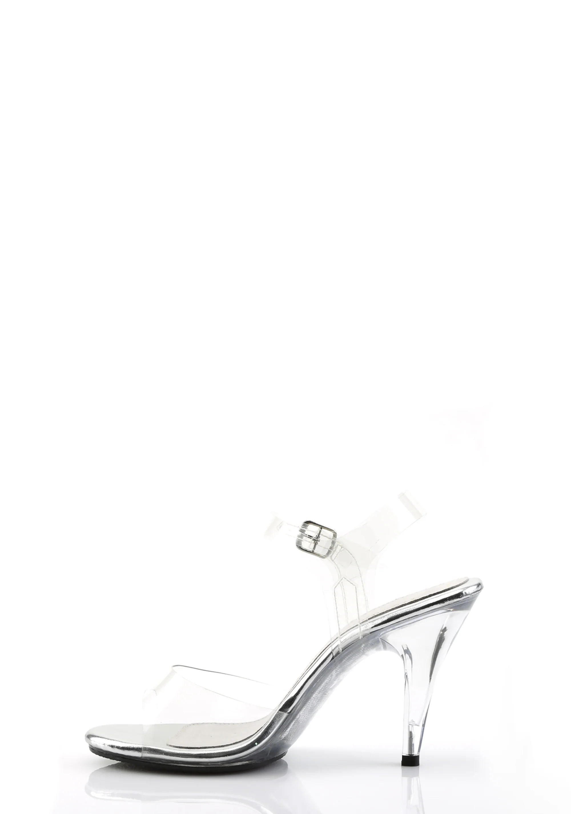 Caress-408 Platform Ankle Strap Sandals-Clear - Image 2