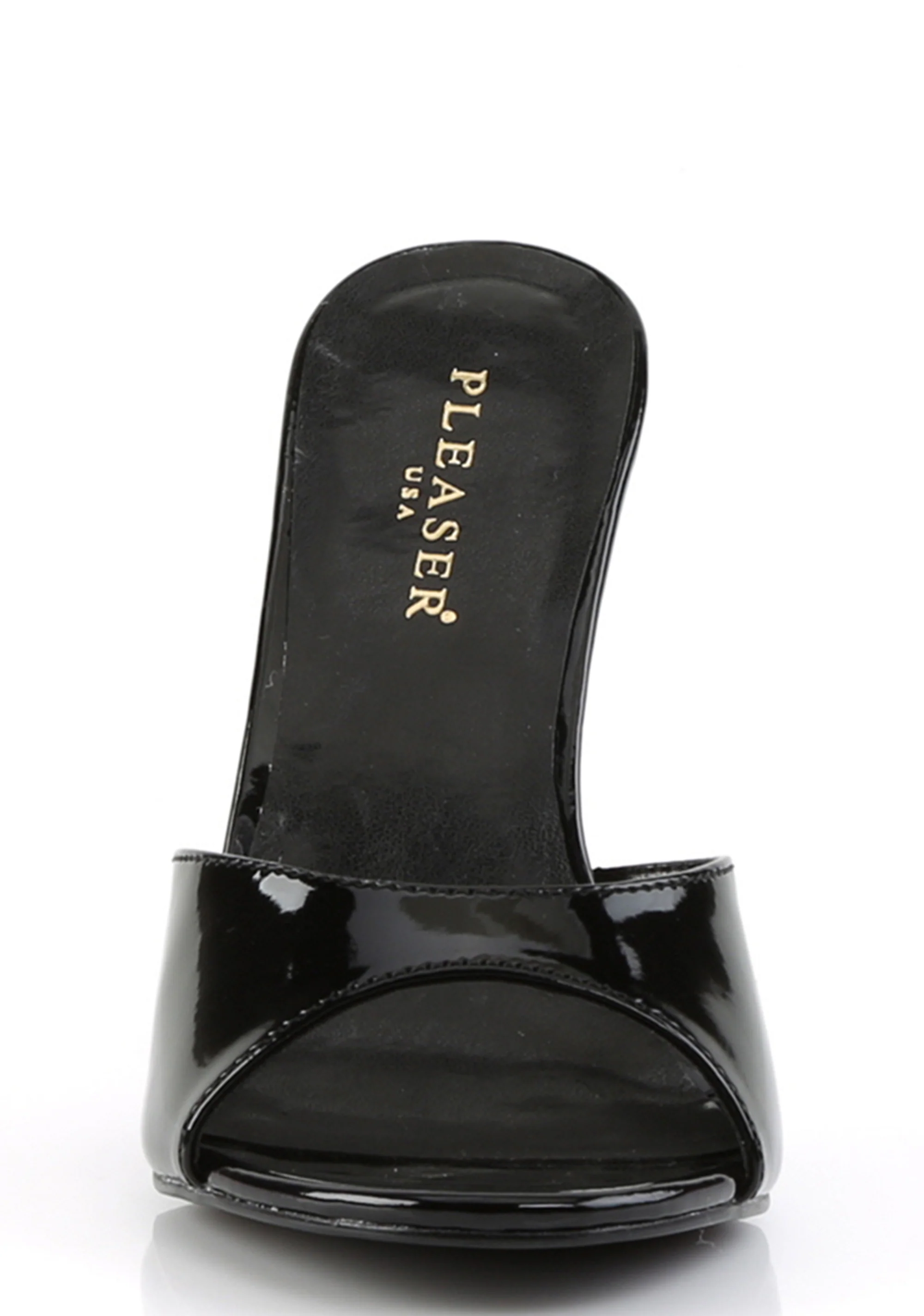 Classique-01 Peep Toe Slides-Black - Image 3