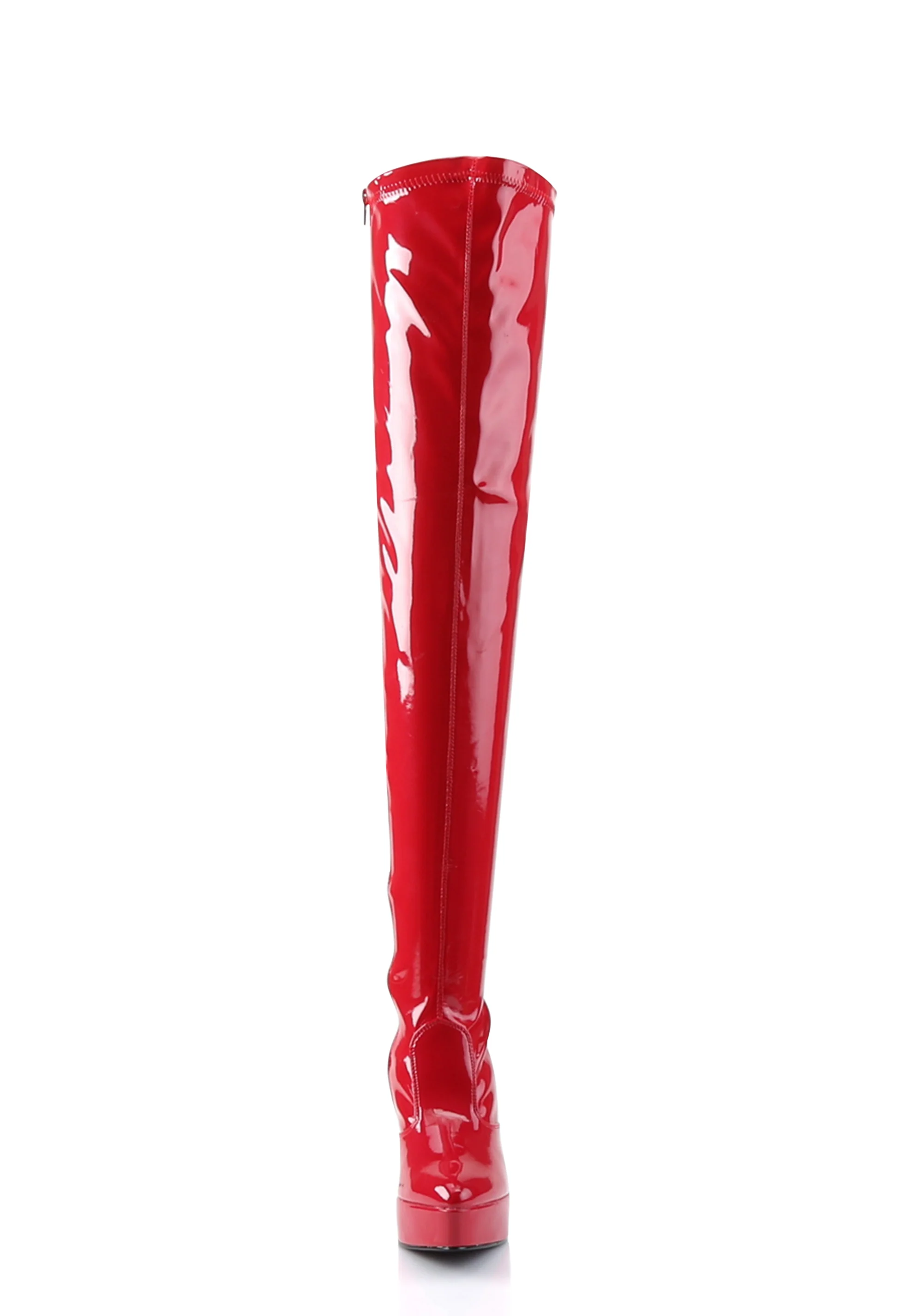 Indulge-3000 Platform Thigh High Boots-Red - Image 3