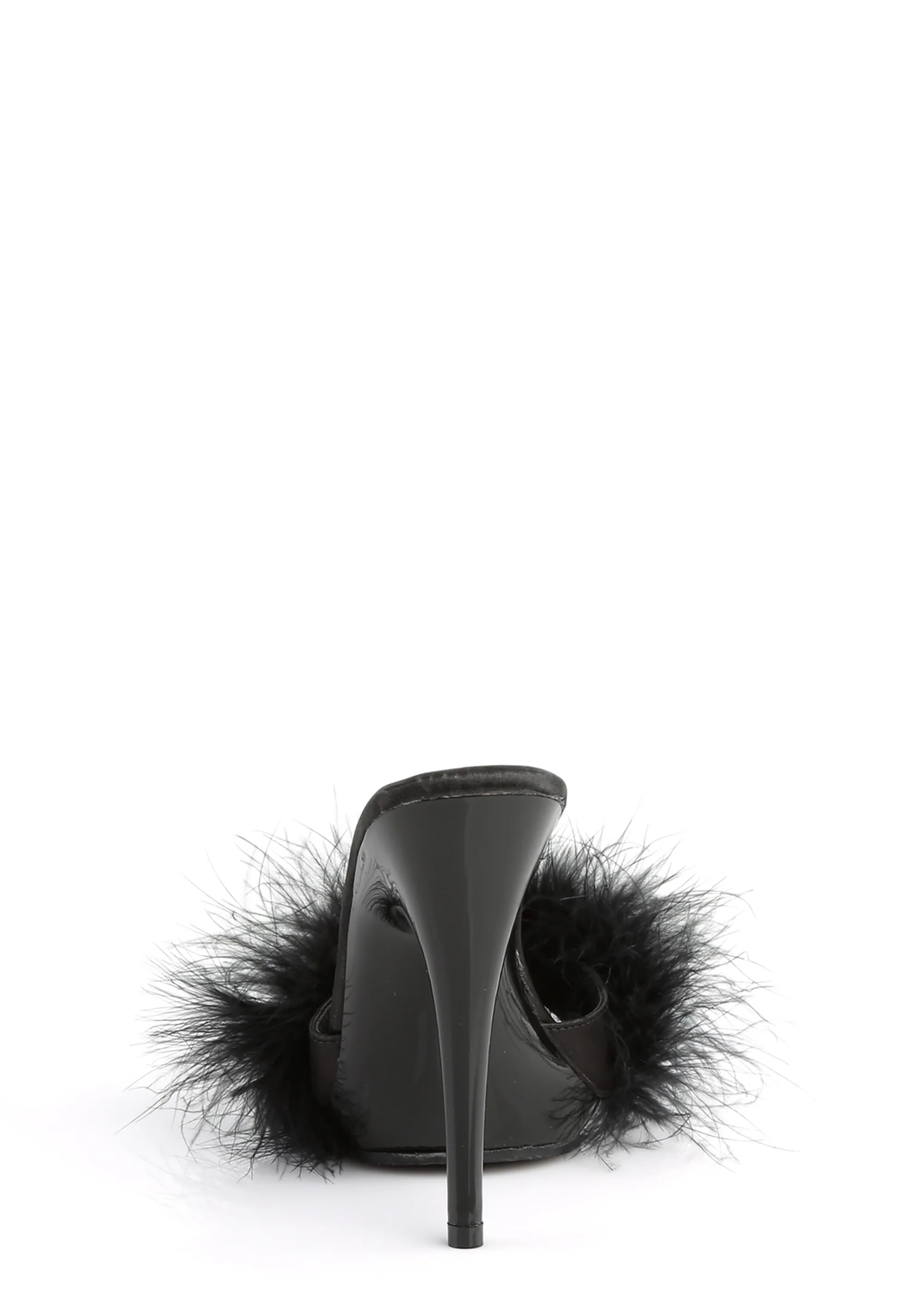 Poise-501 Platform Marabou Slides-Black - Image 4