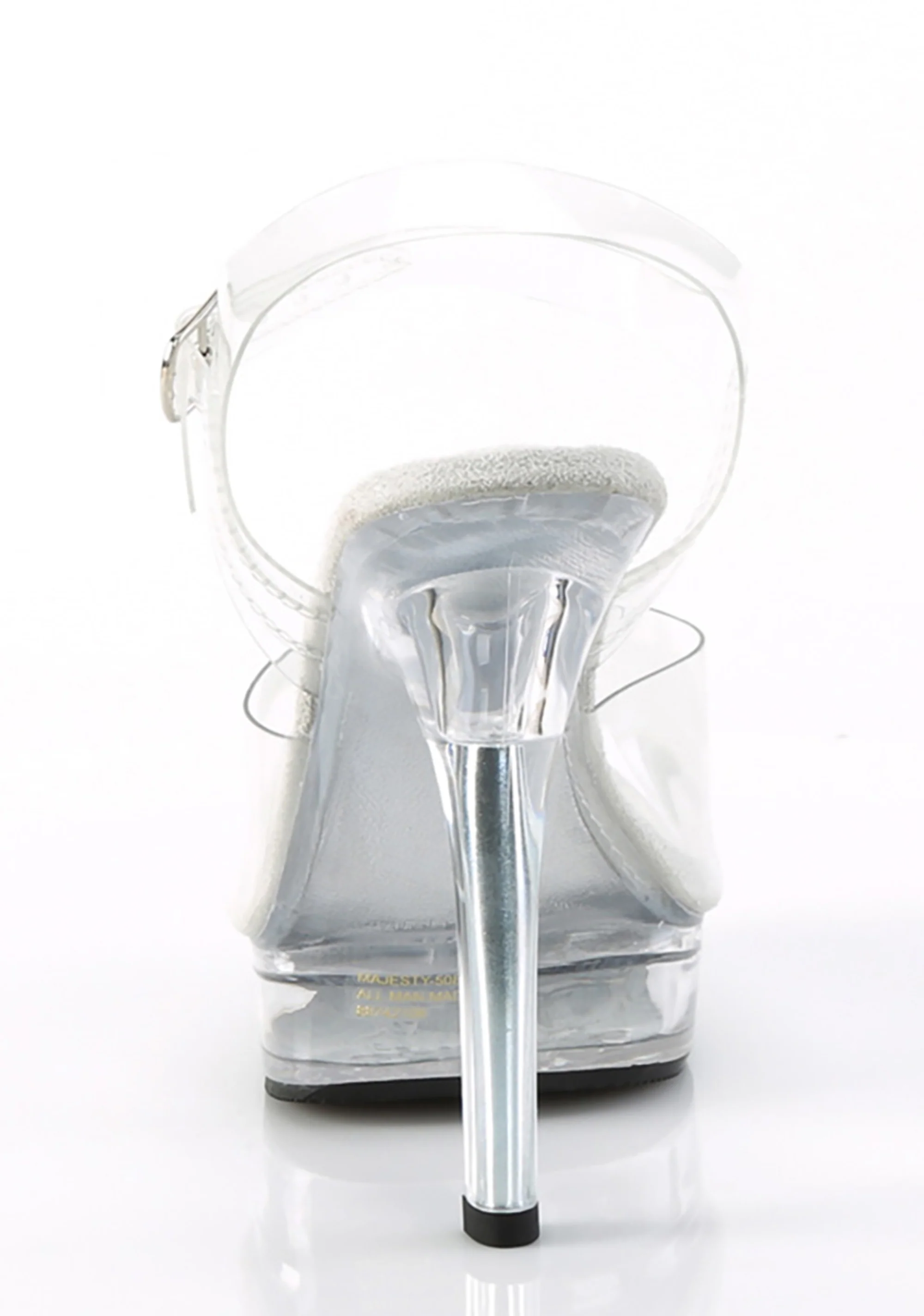 Majesty-508 Platform Ankle Strap Sandals-Clear - Image 4