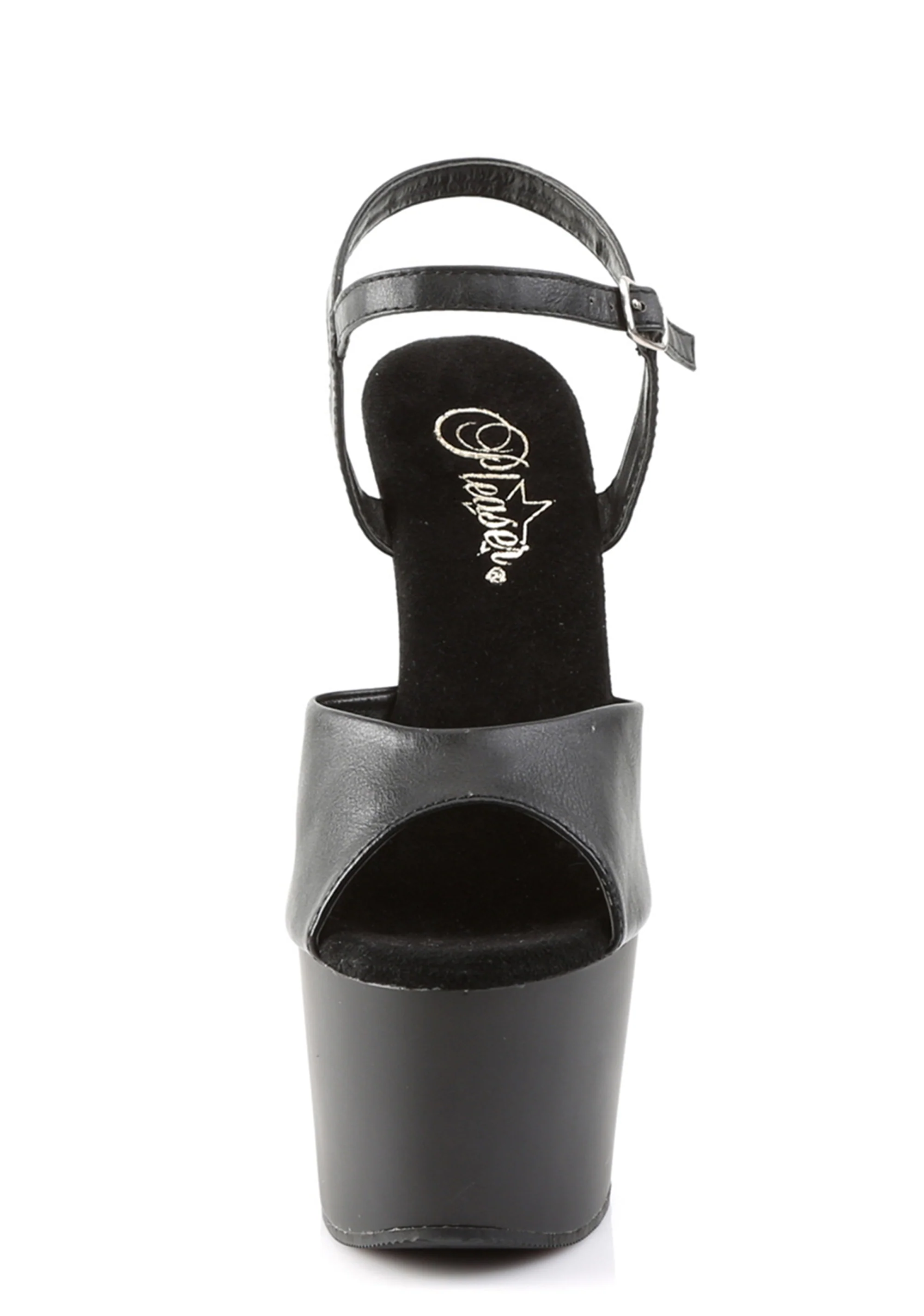 Adore-709 Platform Ankle Strap Sandals-Black PU - Image 3