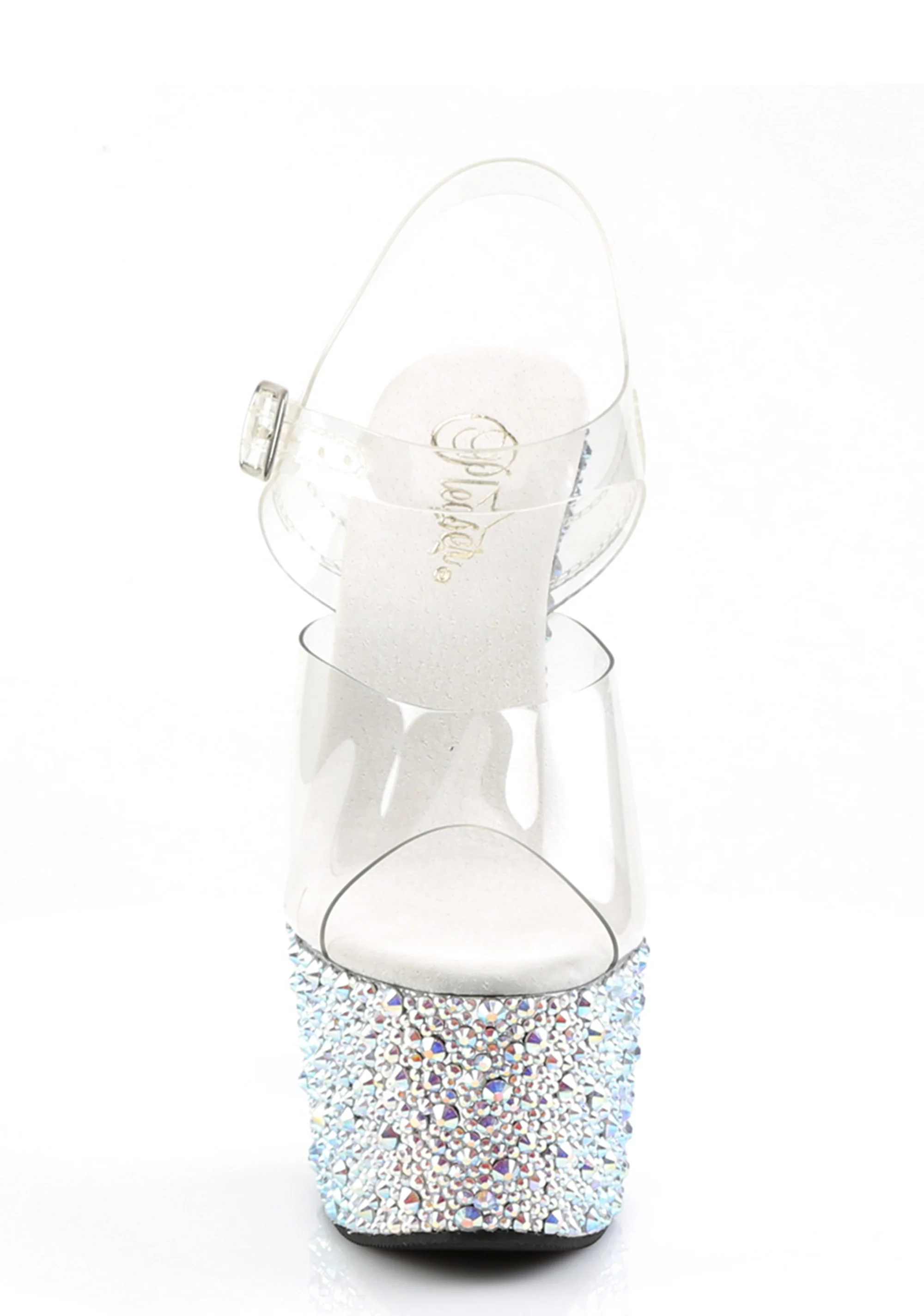 Bejeweled-708MS Platform Ankle Strap Sandals-Silver - Image 3