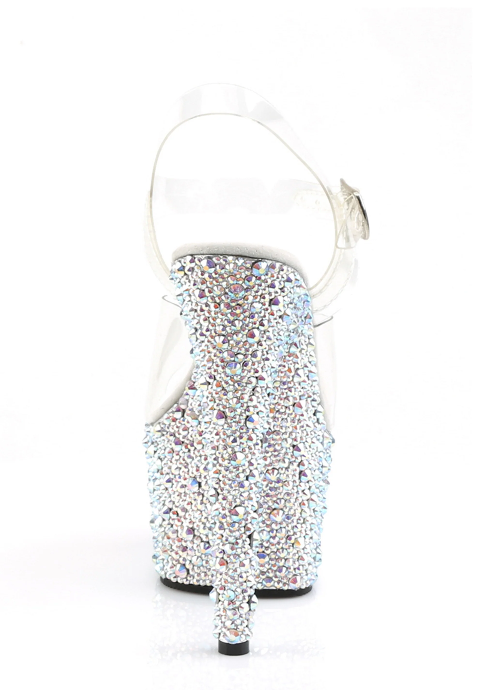 Bejeweled-708MS Platform Ankle Strap Sandals-Silver - Image 4