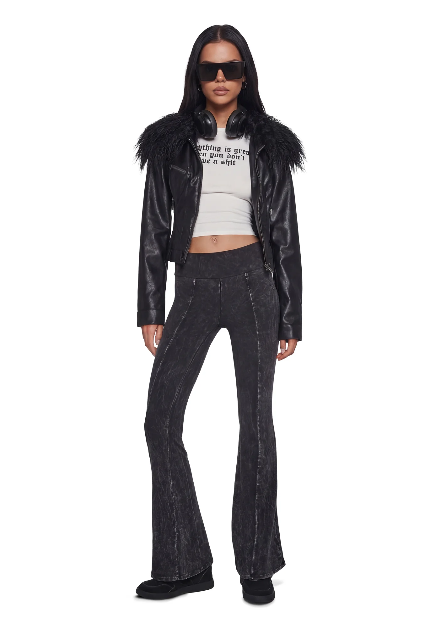 Synth Ideology Flared Pants - Black - Image 2