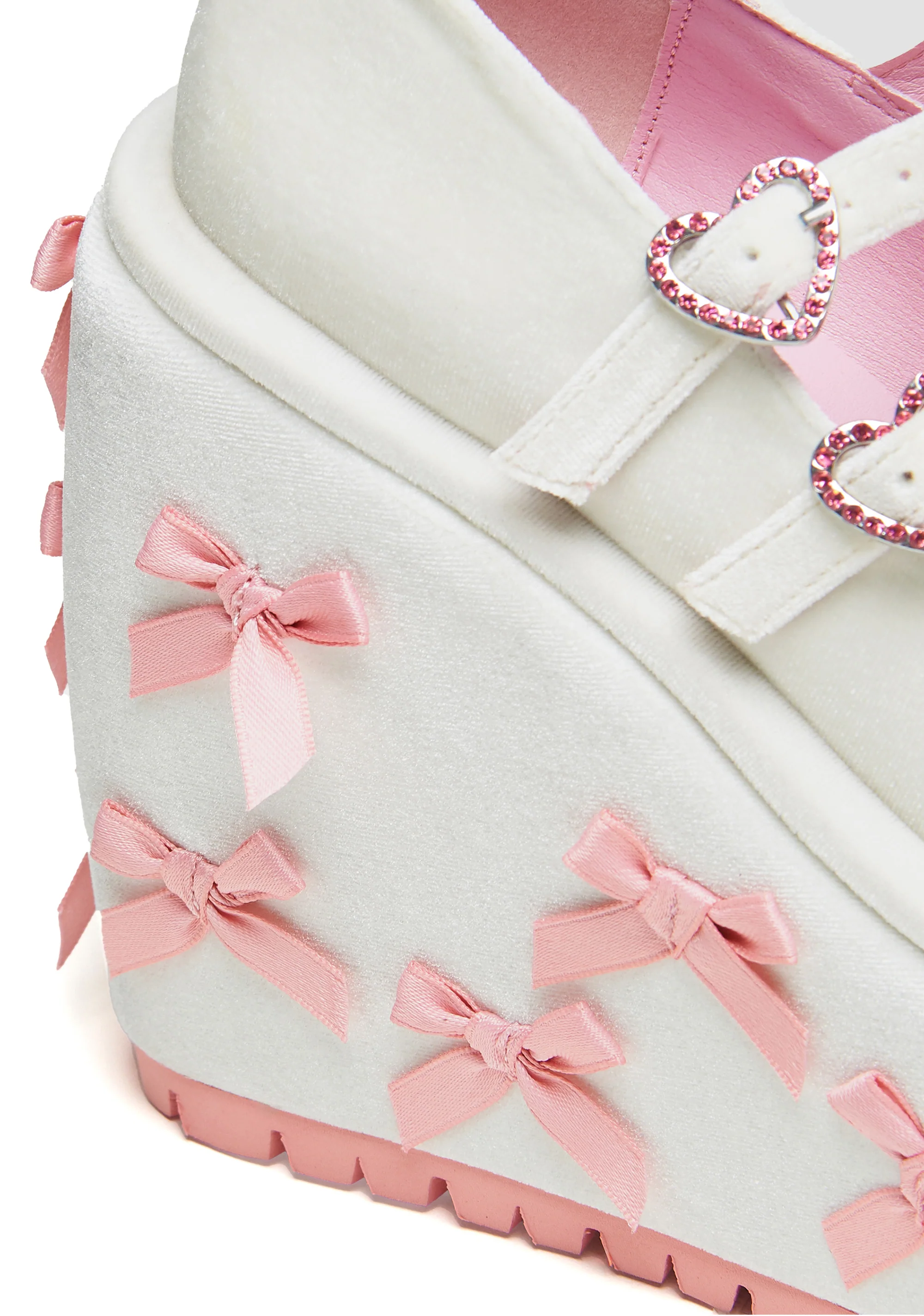 A Courtship of Bows Platform Mary Janes - Cream - Image 5