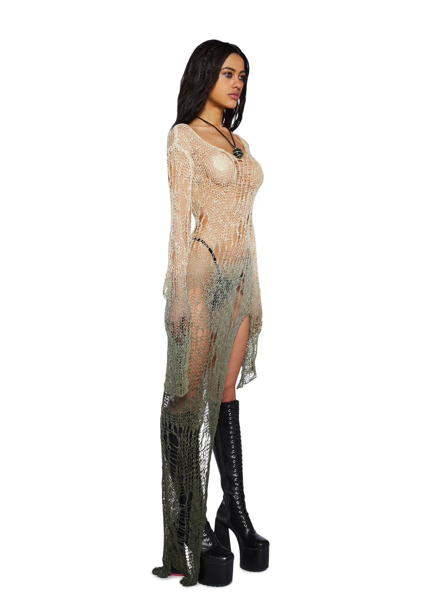 A Lifetime With You Longline Sweater-Light Green - Image 3