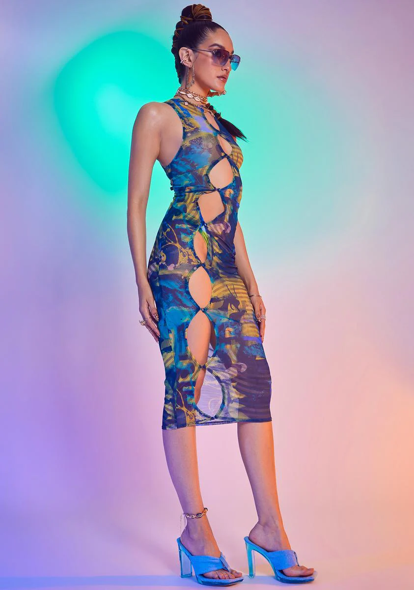 Abstract Burn Midi Dress - Image 2
