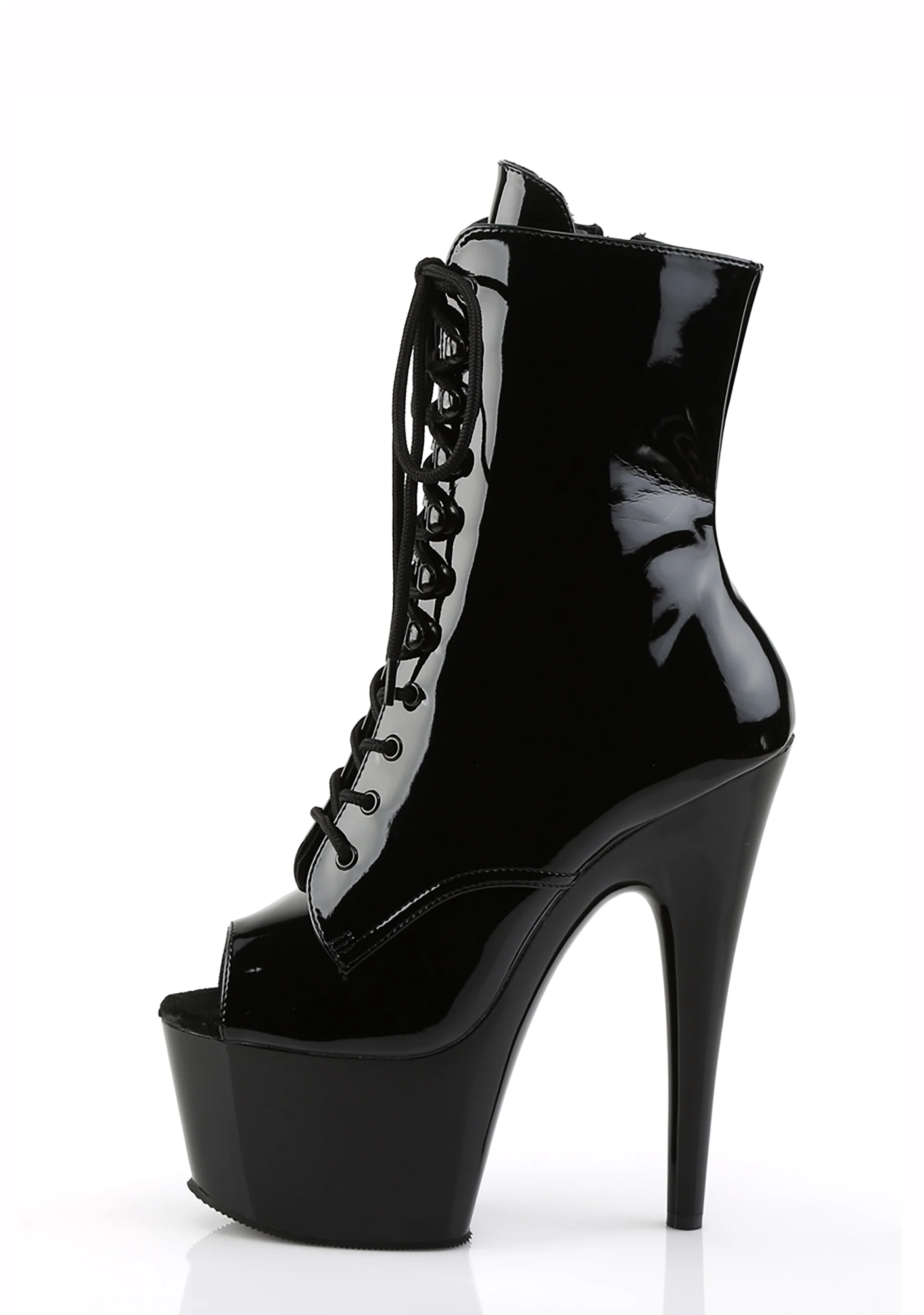 Adore-1021 Platform Peep Toe Ankle Boots-Black - Image 2