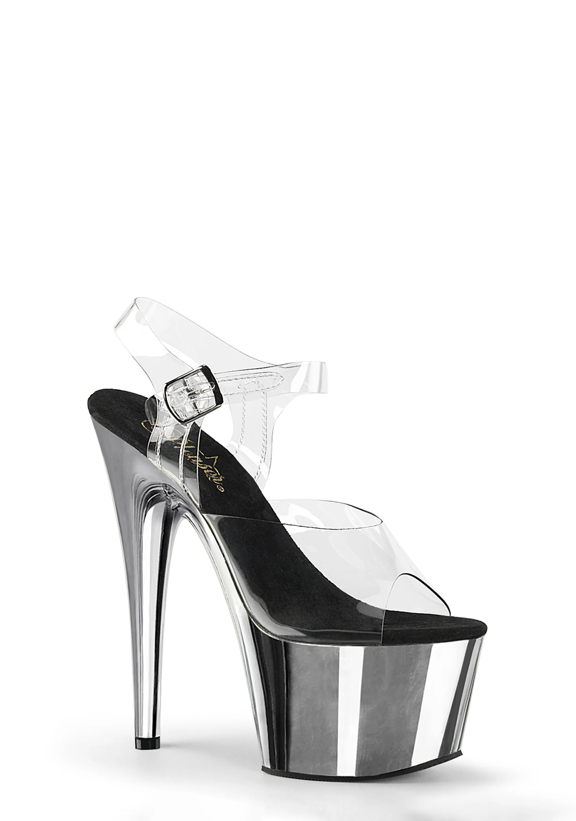 Adore-708 Platform Ankle Strap Sandals-Silver Chrome - Image 5