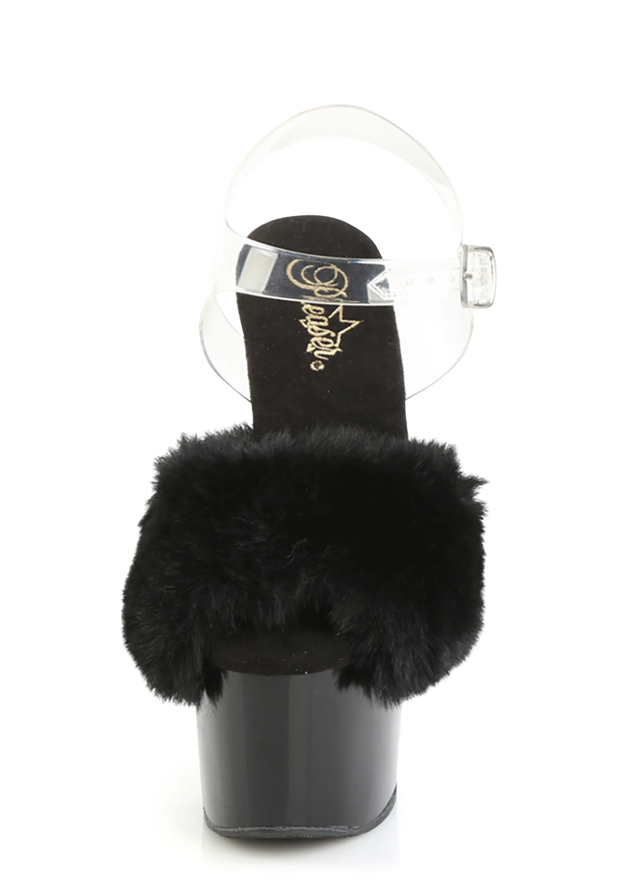 Adore-708FUR Platform Ankle Strap Sandals-Black - Image 3