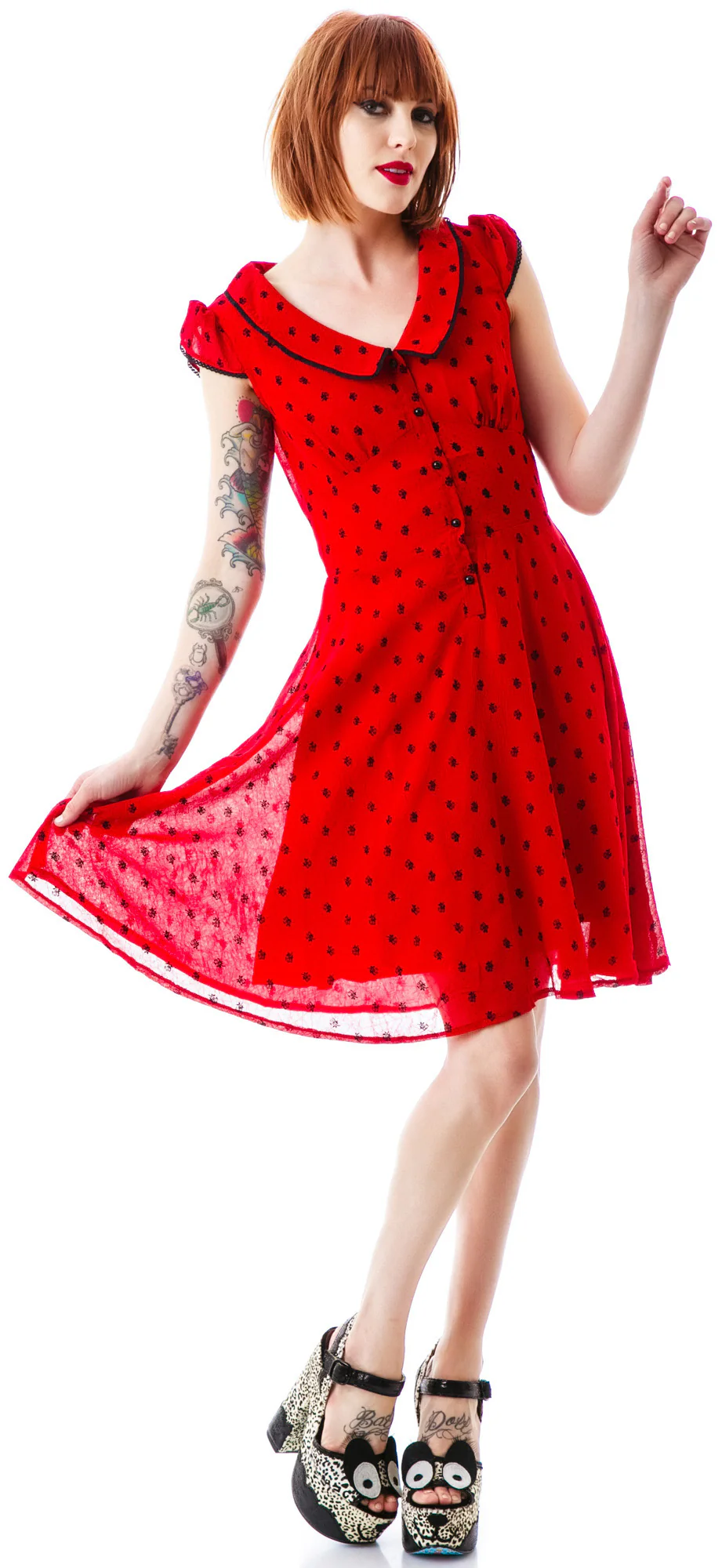 Adore Rose Dotted Chiffon Dress - Image 3