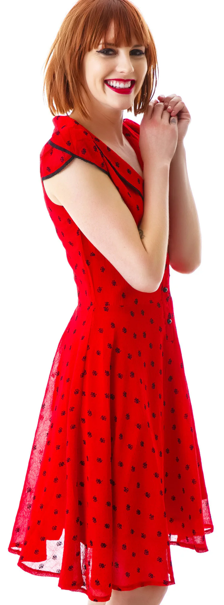 Adore Rose Dotted Chiffon Dress - Image 4