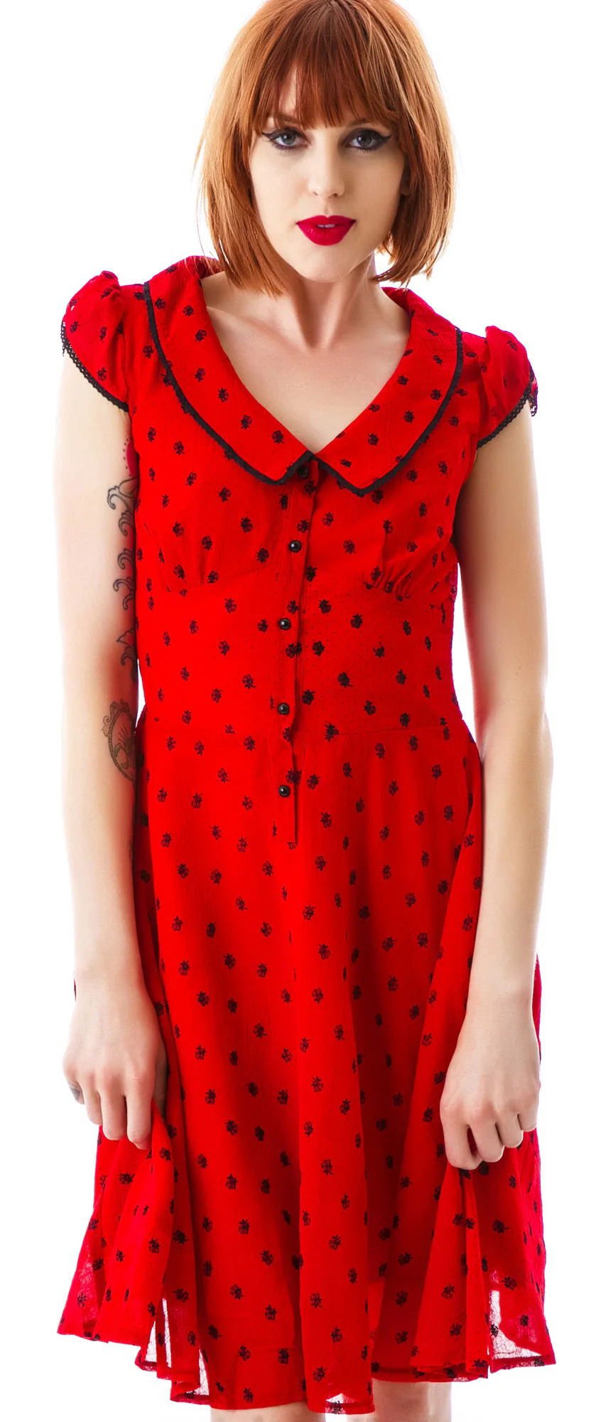 Adore Rose Dotted Chiffon Dress - Image 5