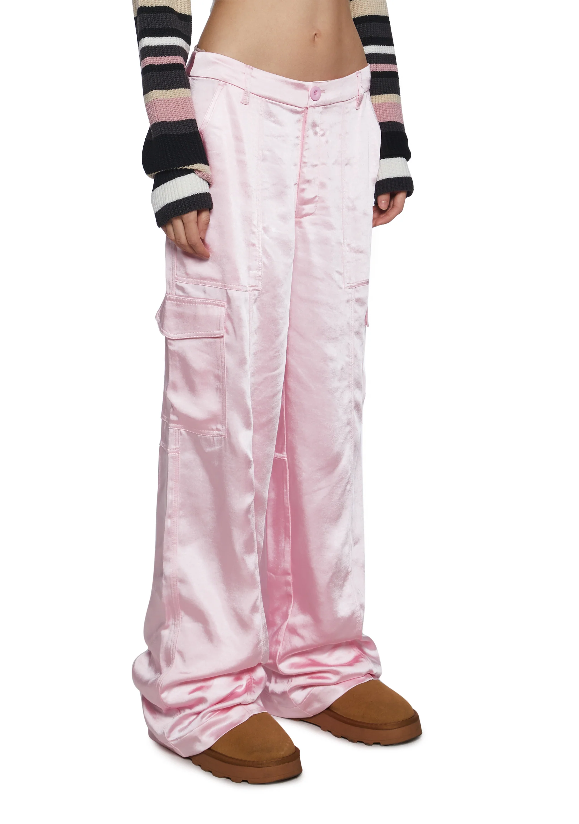 Affectionate Ways Satin Cargo Pants - Image 3