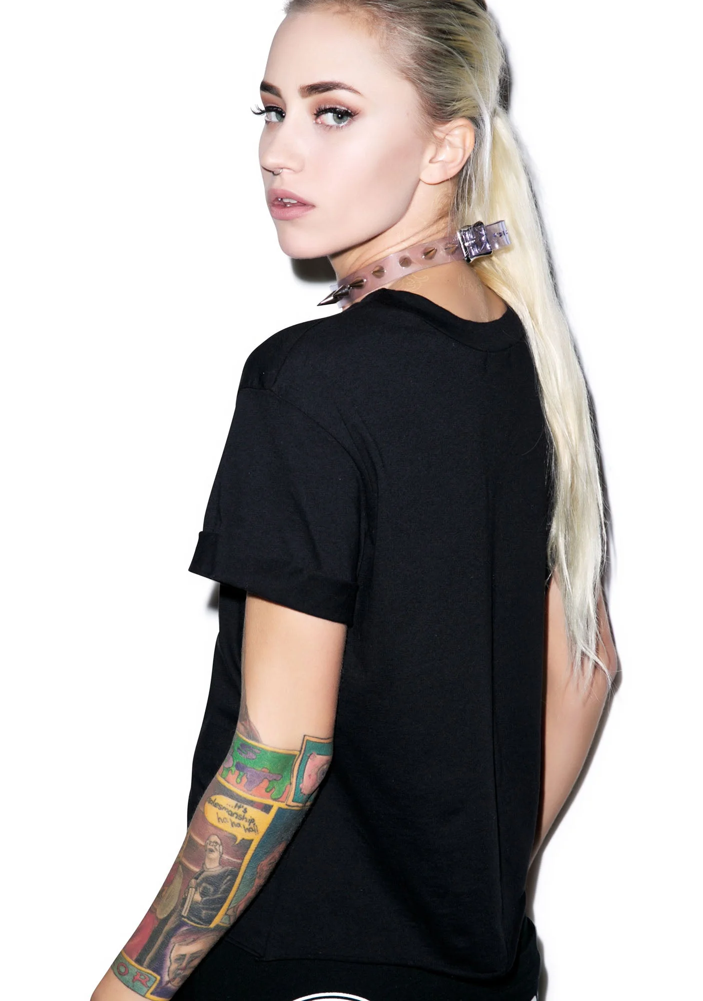 Aint No Wifi Crop Tee - White - Image 9