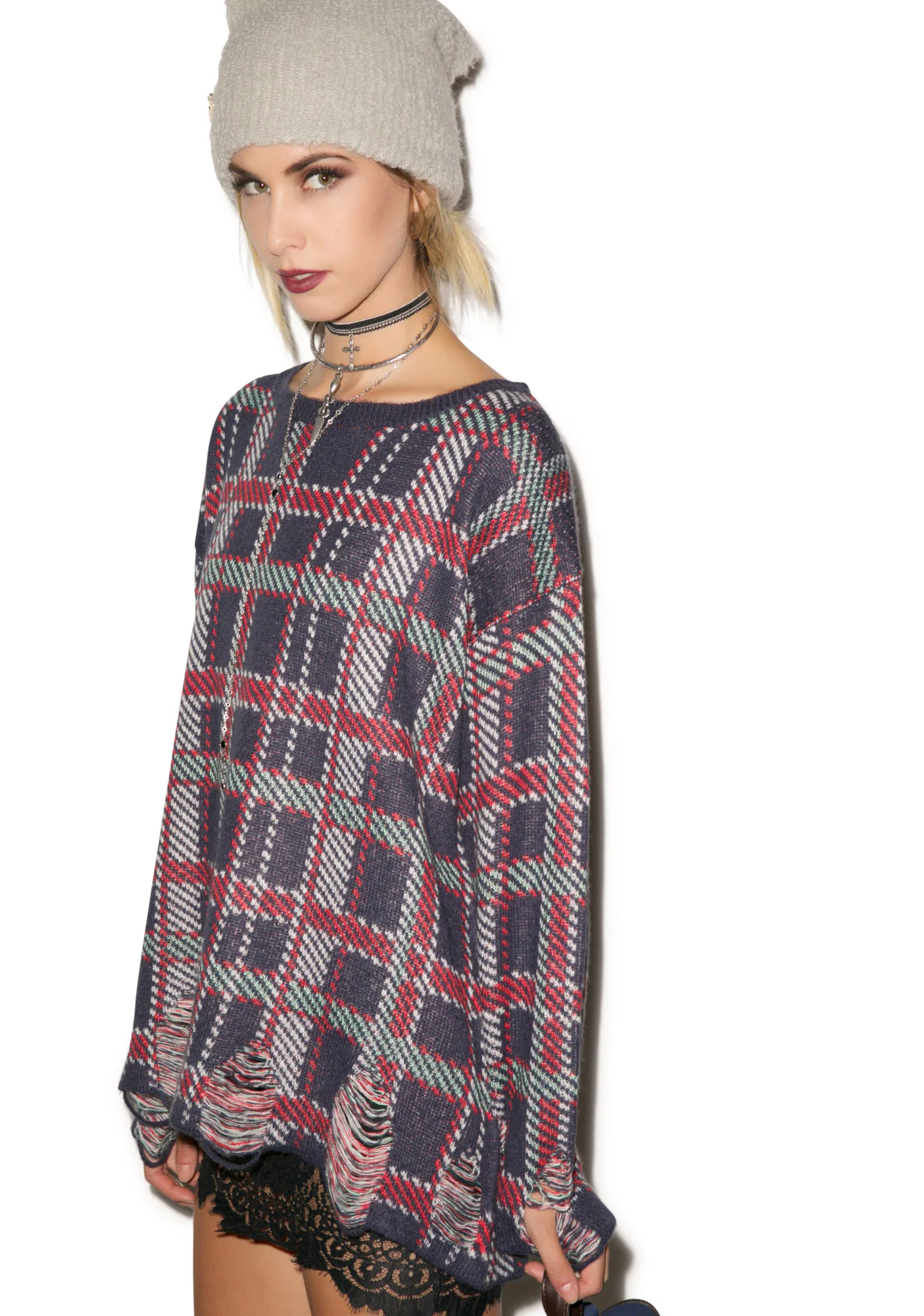 All Over Plaid Tight Knit - Image 4