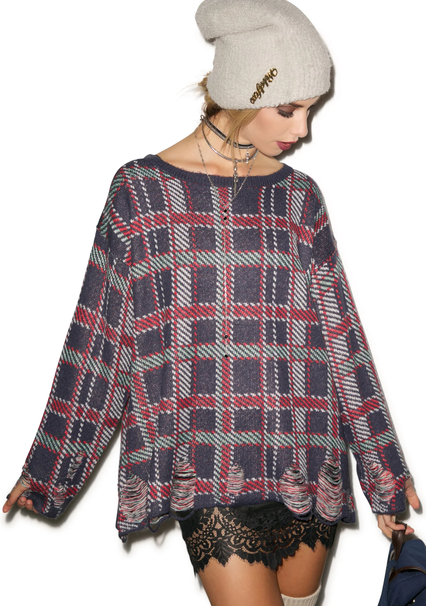 All Over Plaid Tight Knit - Image 5