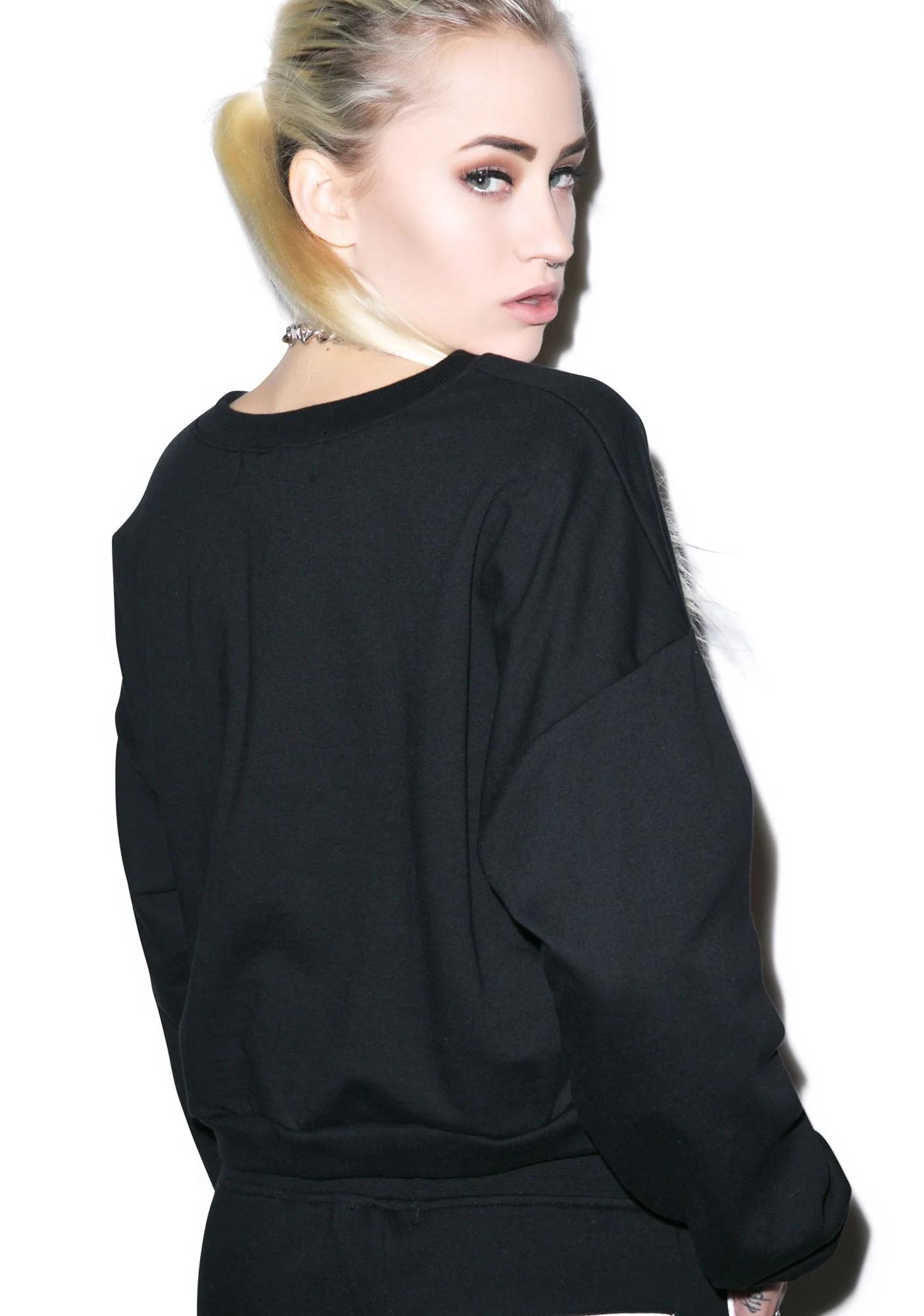 All Star Crop Crewneck - Black - Image 2
