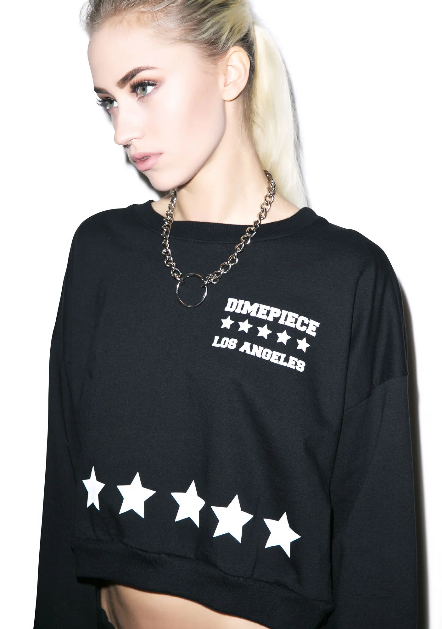 All Star Crop Crewneck - Black - Image 5