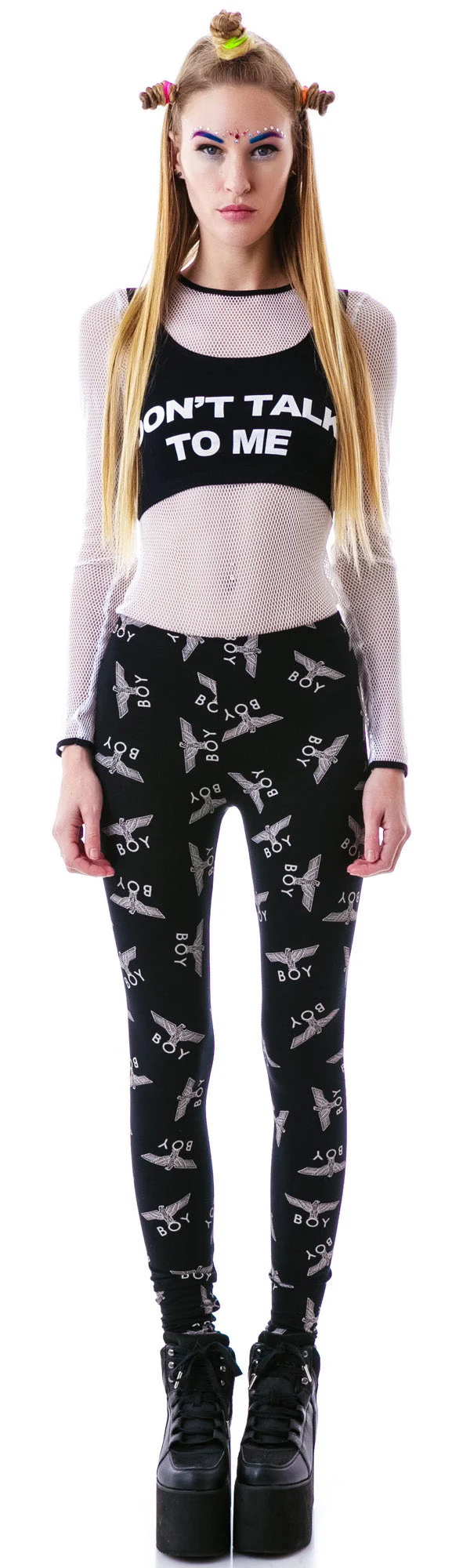 Allover Eagle BOY Standard Leggings - Black - Image 3