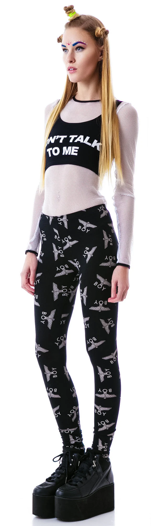 Allover Eagle BOY Standard Leggings - Black - Image 5