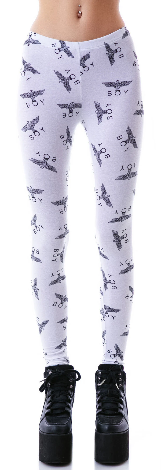 Allover Eagle BOY Standard Leggings - Black - Image 8