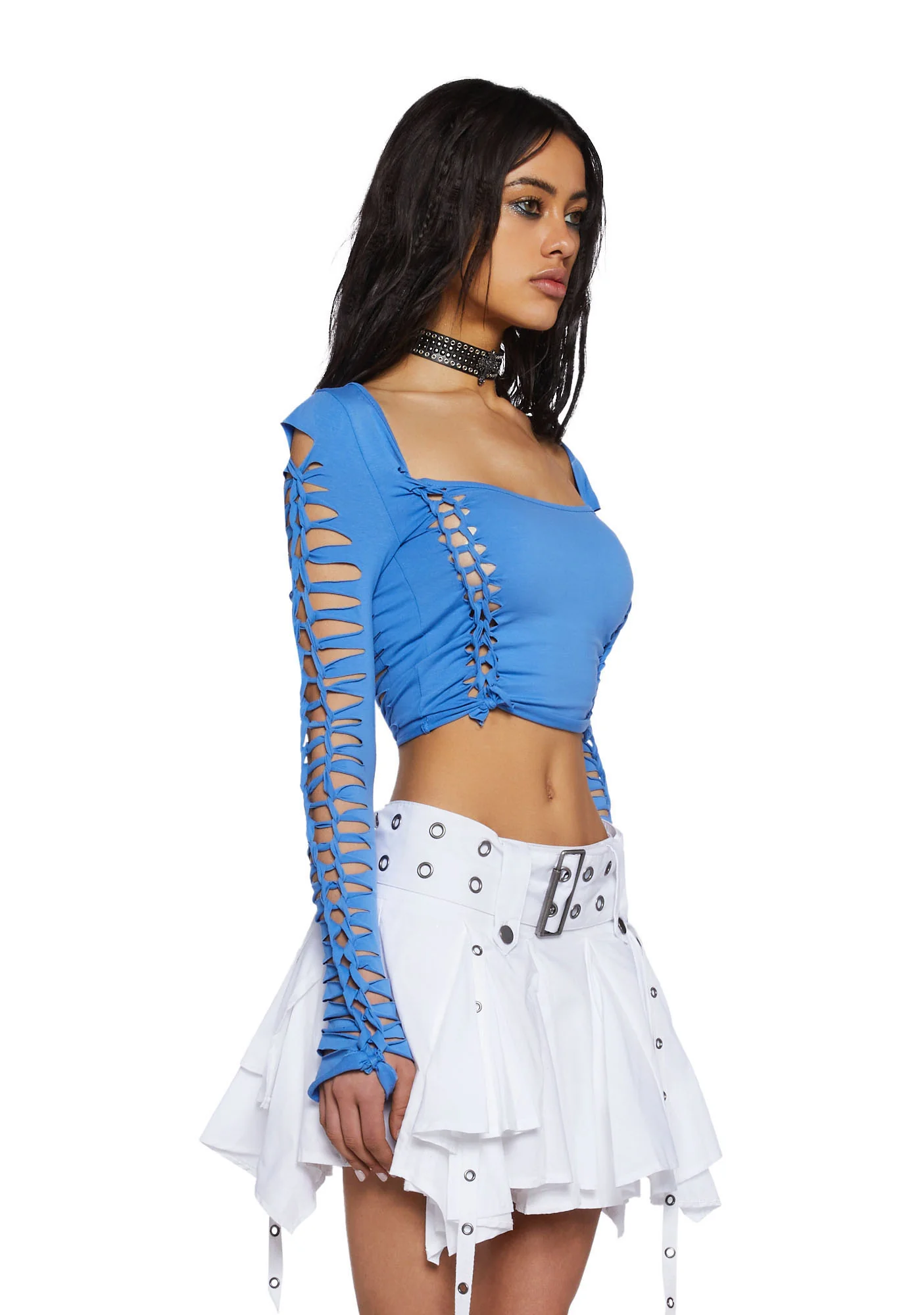 Alternative Spells Long Sleeve Top-Blue - Image 3