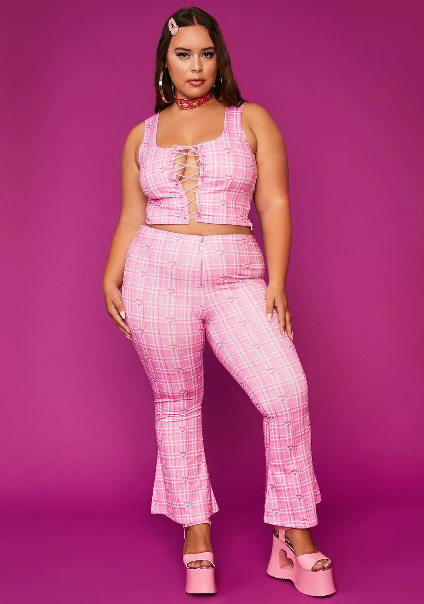 Always Pretty In Punk Plaid Flares - Image 2