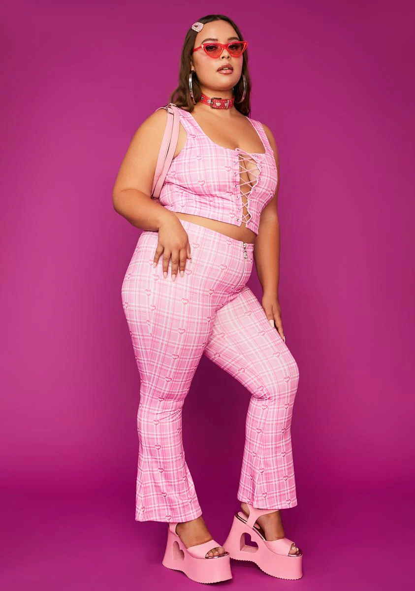 Always Pretty In Punk Plaid Flares - Image 3