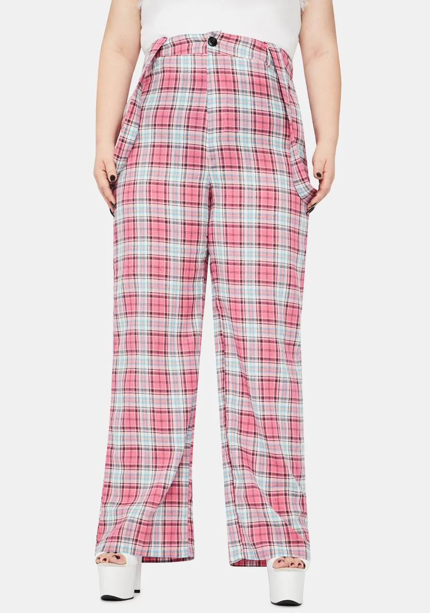 Always Take My Lead Suspender Plaid Pants - Image 2