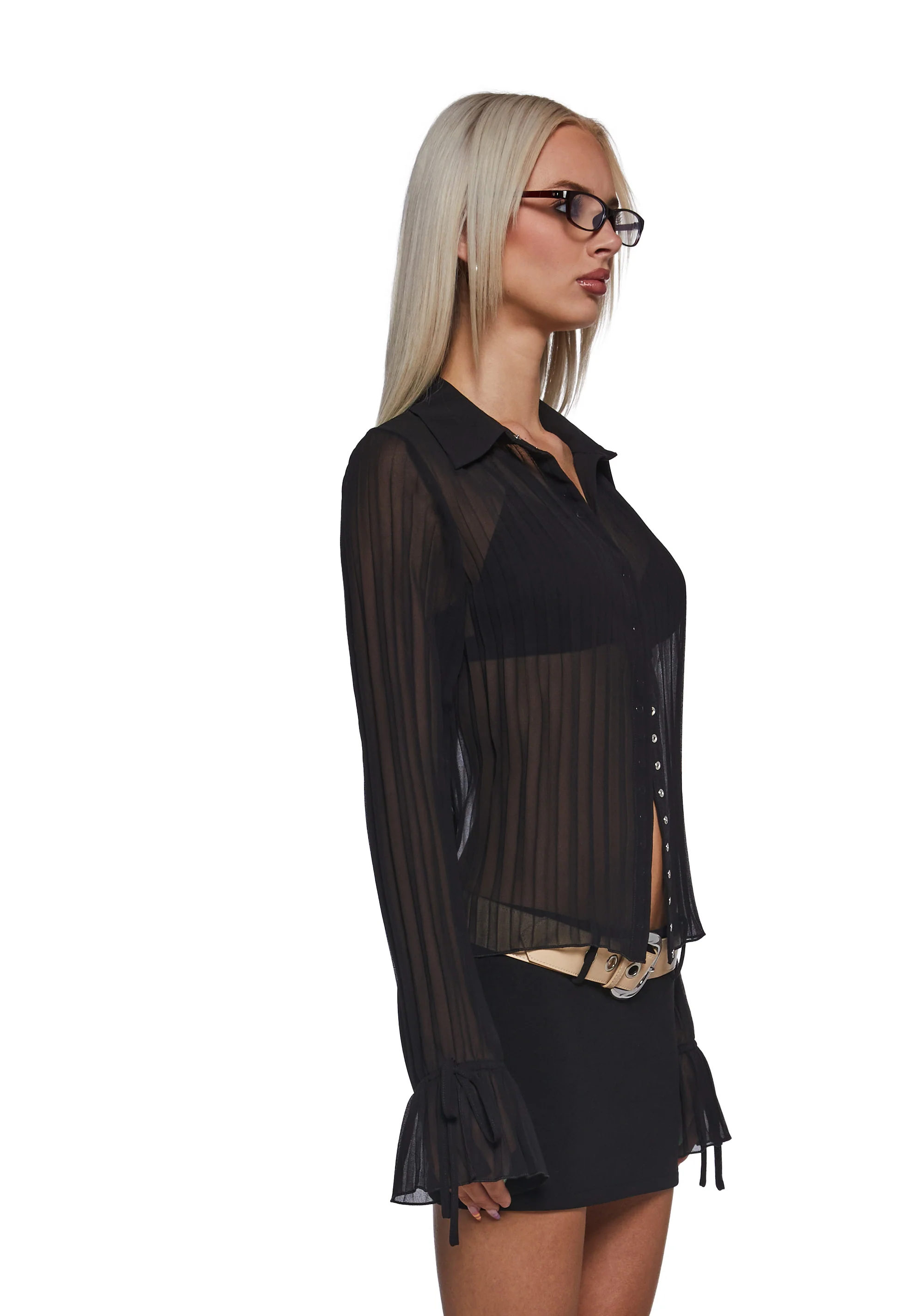 Bayonetta Sheer Pleated Blouse - Image 3