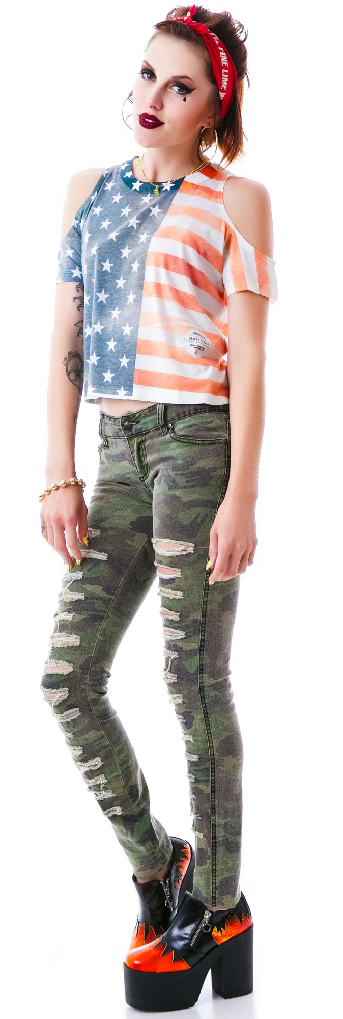 Americana Off The Shoulder Tee - Image 5