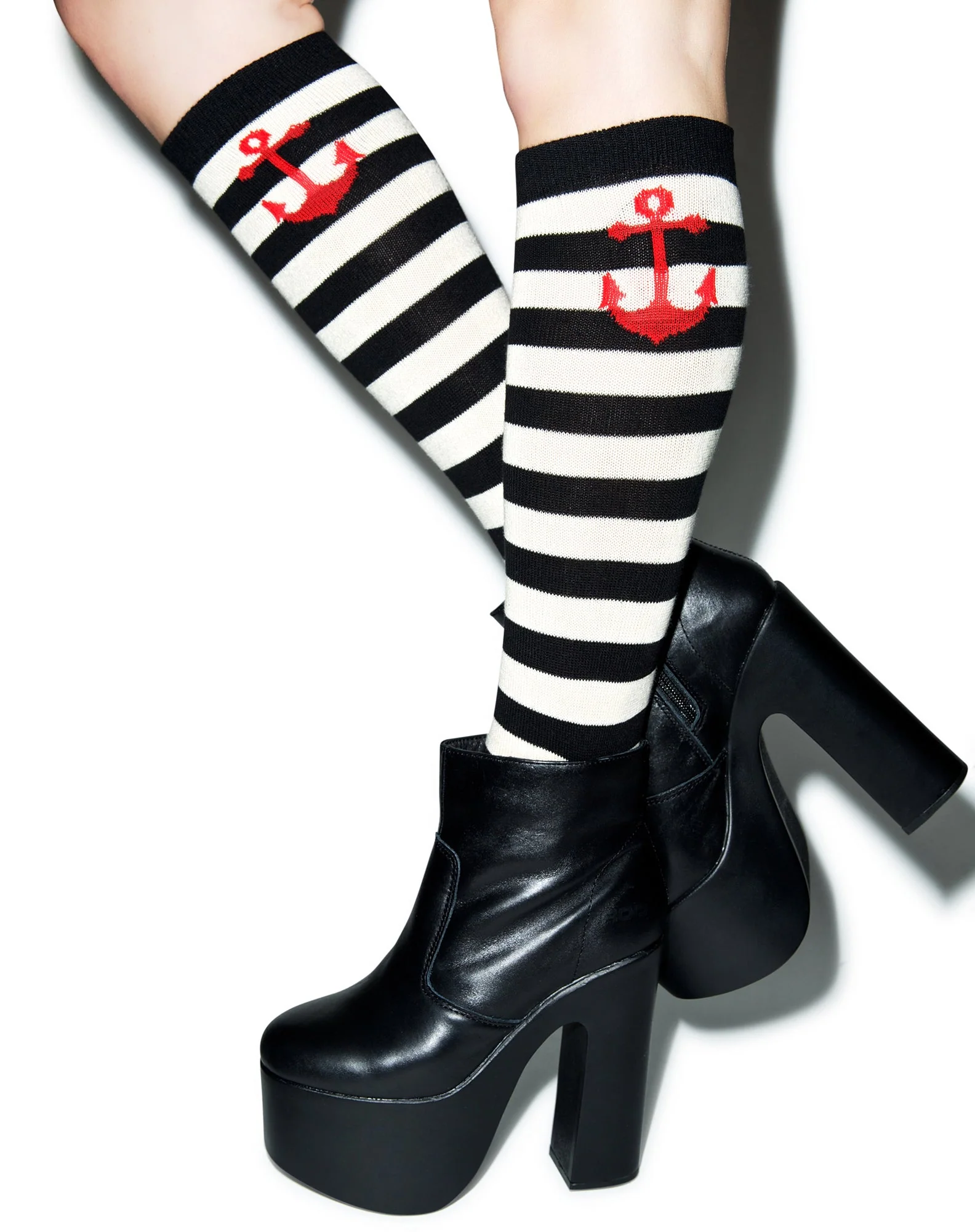 Anchor Stripe Socks - Light Blue - Image 3