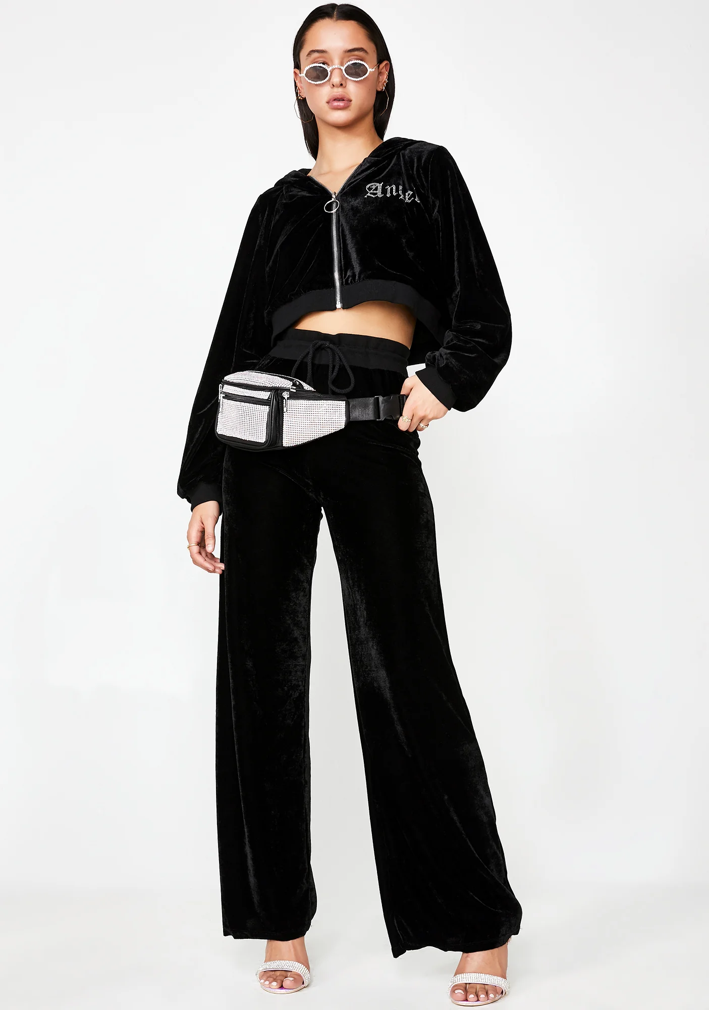Angel Diamante Velour Jacket - Image 3