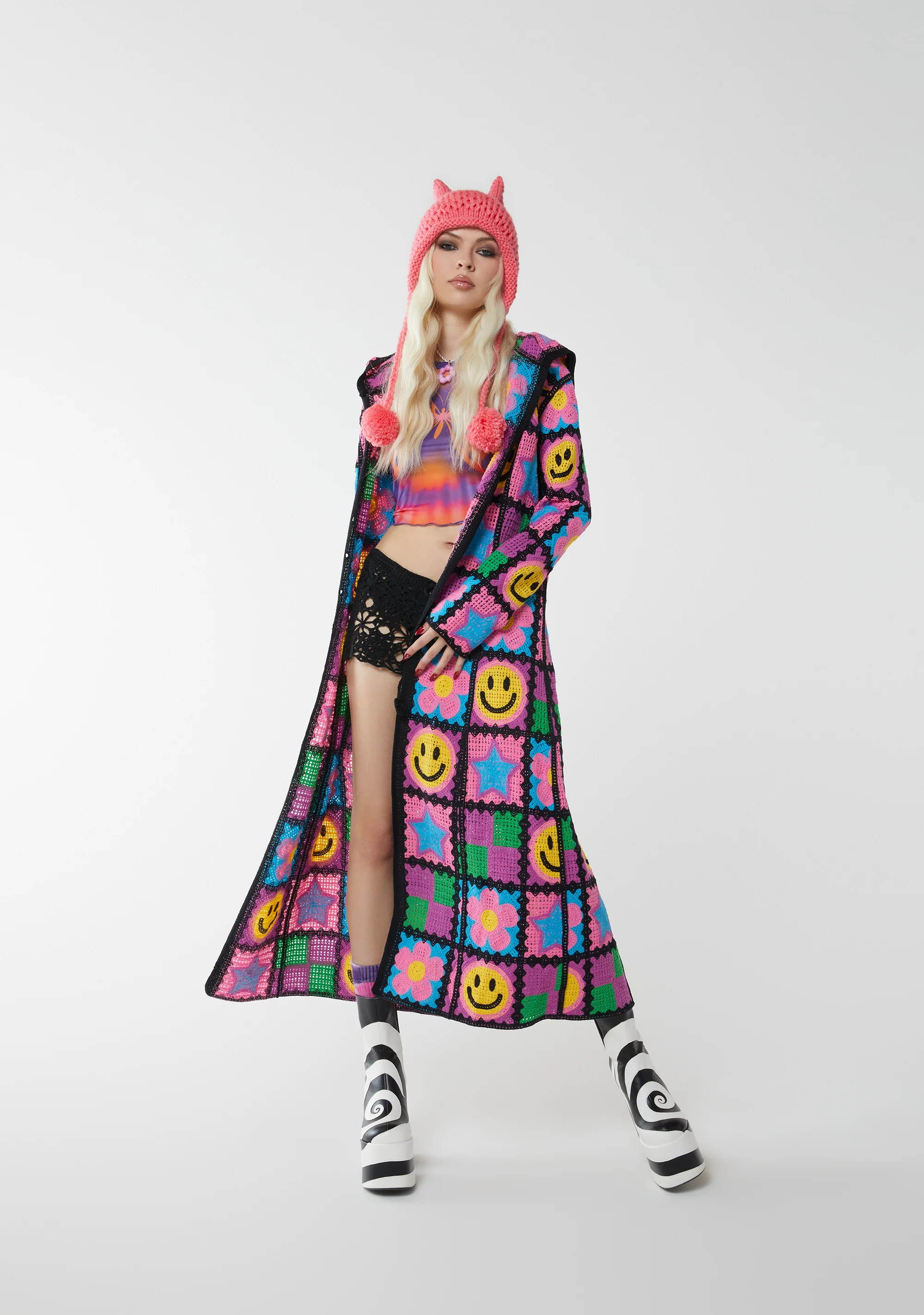 Happy In My Mind Crochet Cardigan - Image 8