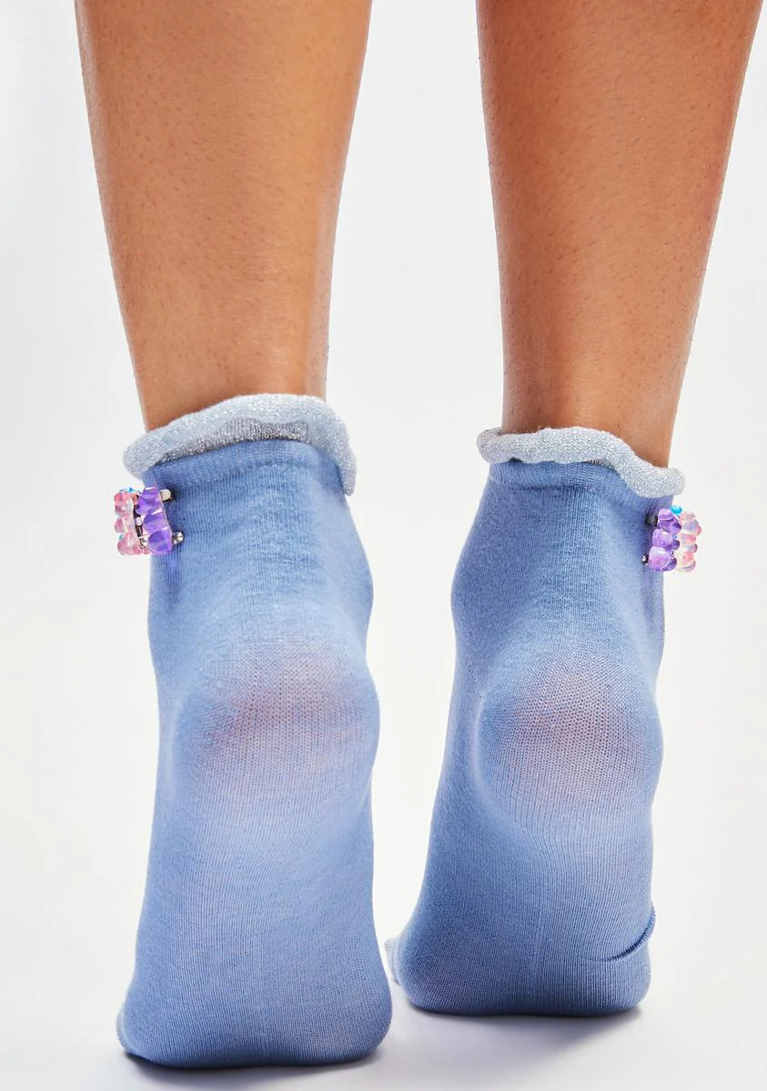 Aqua Always A Treat Ruffle Crew Socks - Image 3