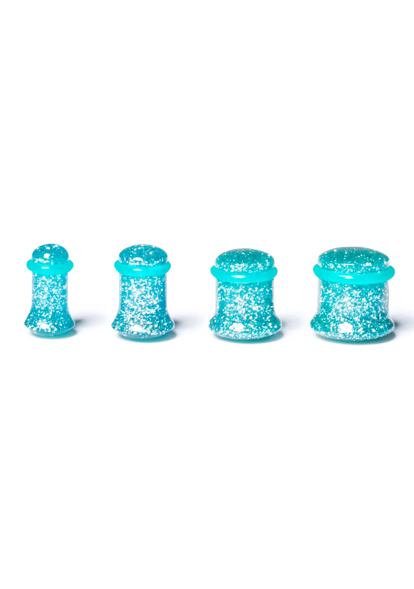 Aqua Dreams Gauged Glitter Plugs - Image 6