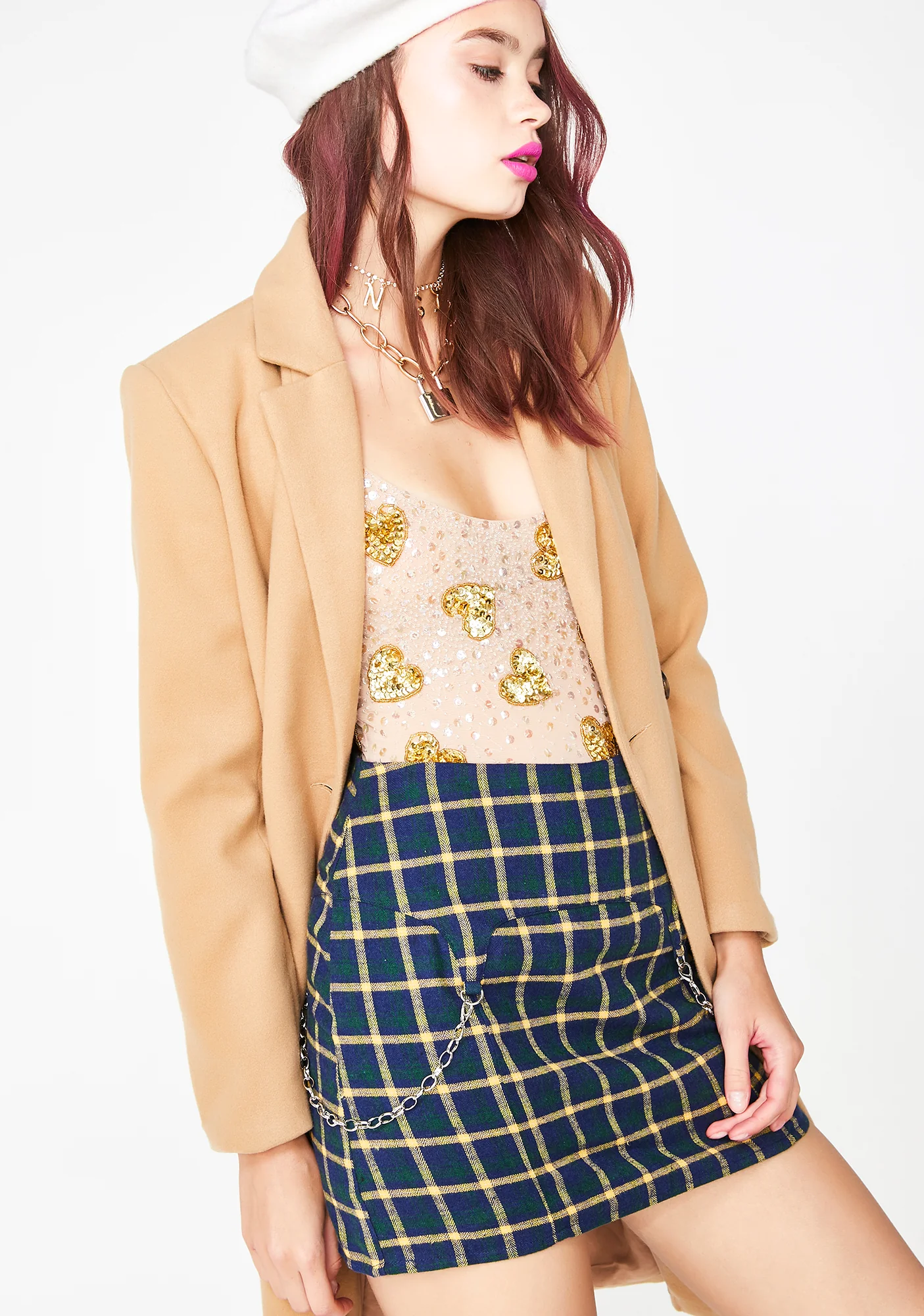 Aqua Paint The Town Plaid Skirt - Image 4