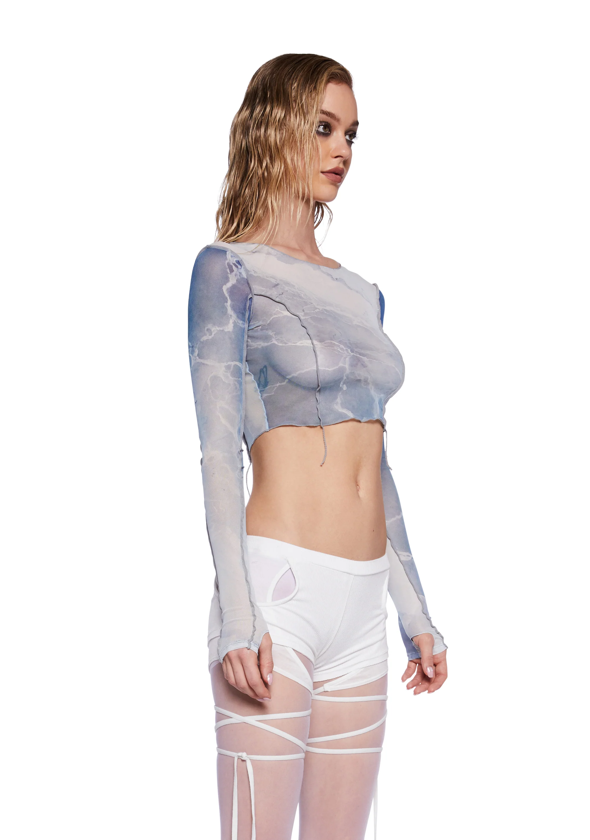 Pitch Arctic Print Mesh Top - Image 3