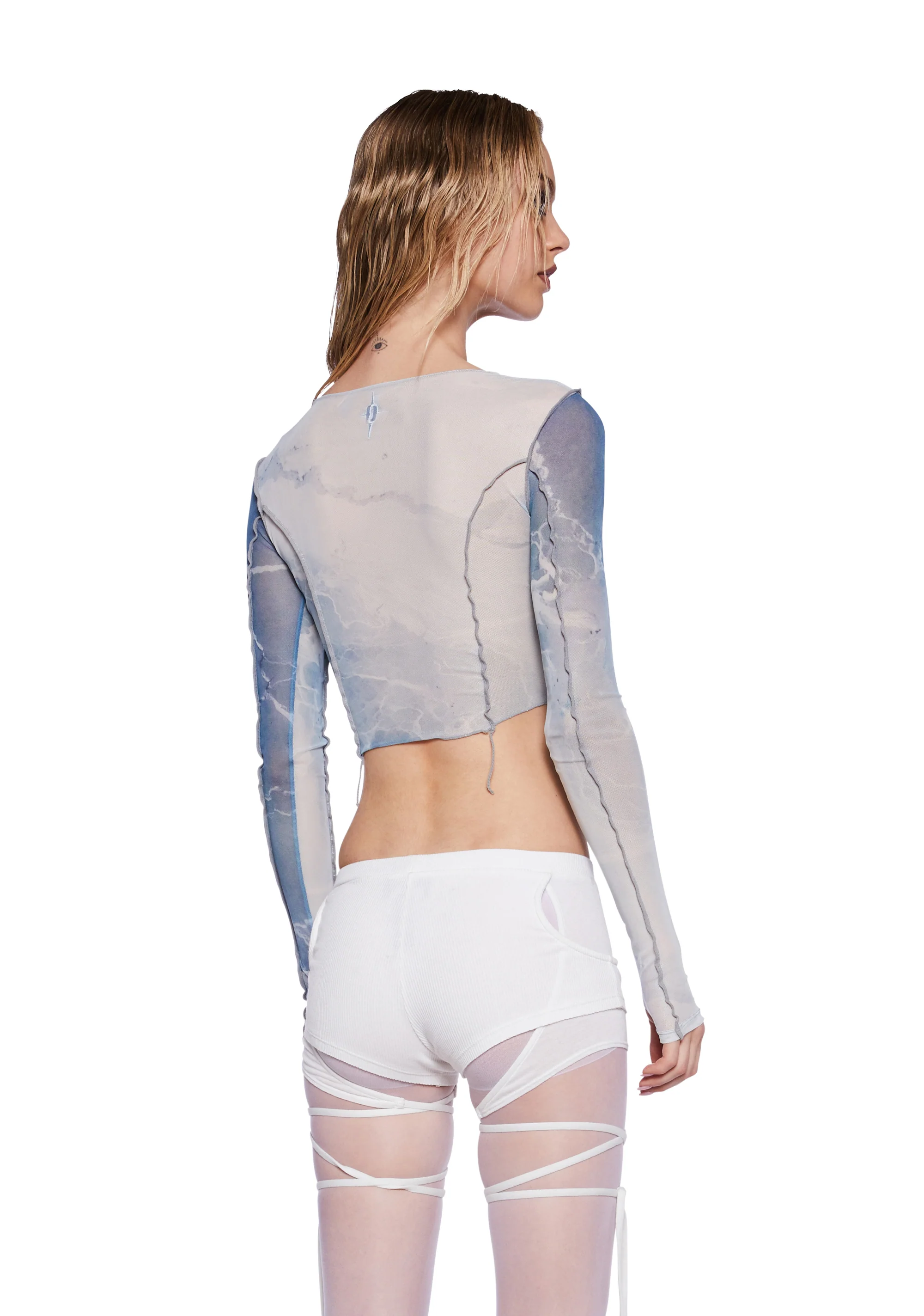 Pitch Arctic Print Mesh Top - Image 4