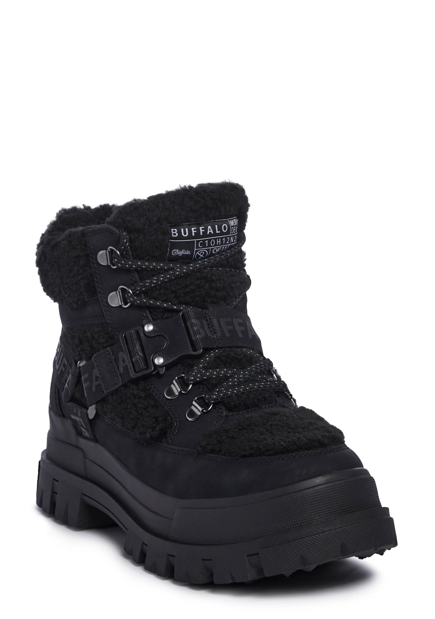 Aspha Com Mid Warm Platform Sneakers - Black - Image 2
