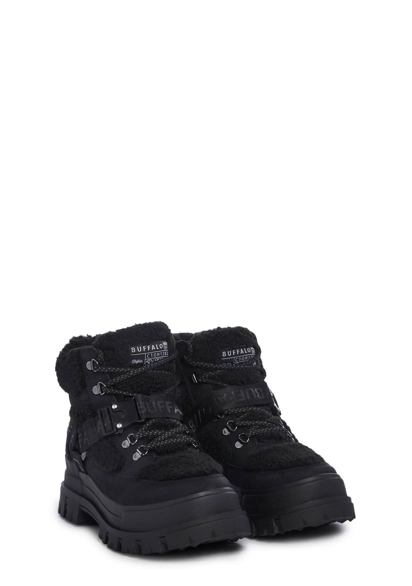 Aspha Com Mid Warm Platform Sneakers - Black - Image 3