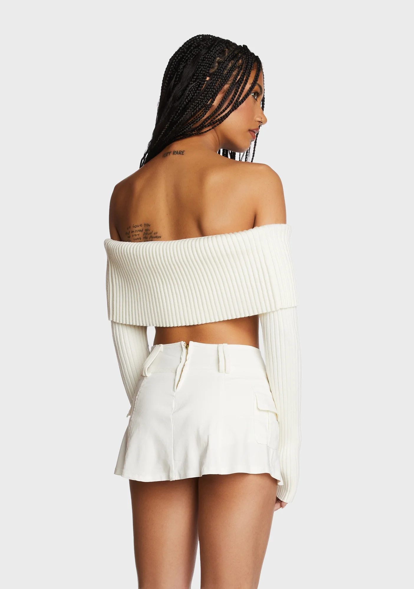 Astrea Fold Over Cropped Sweater - Image 4