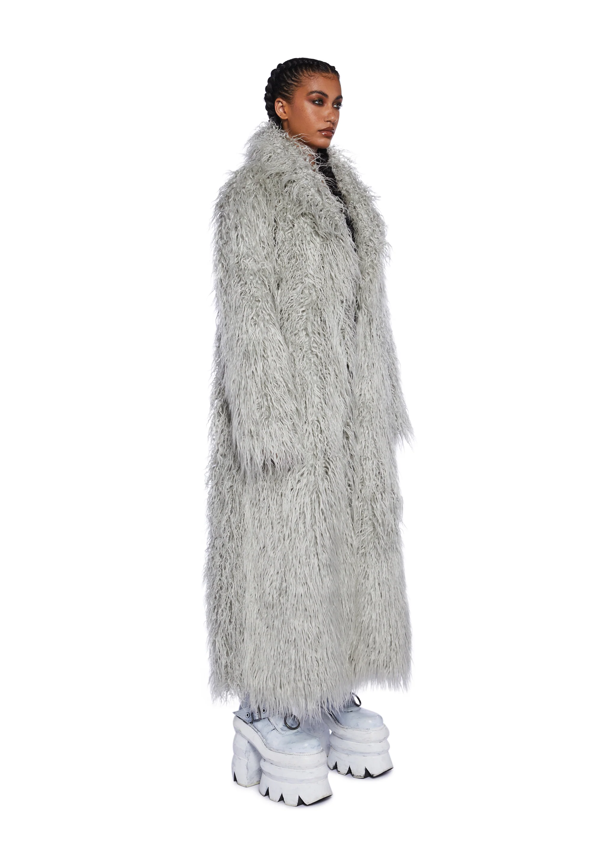 Astro Arctic Faux Fur Coat - Gray - Image 3