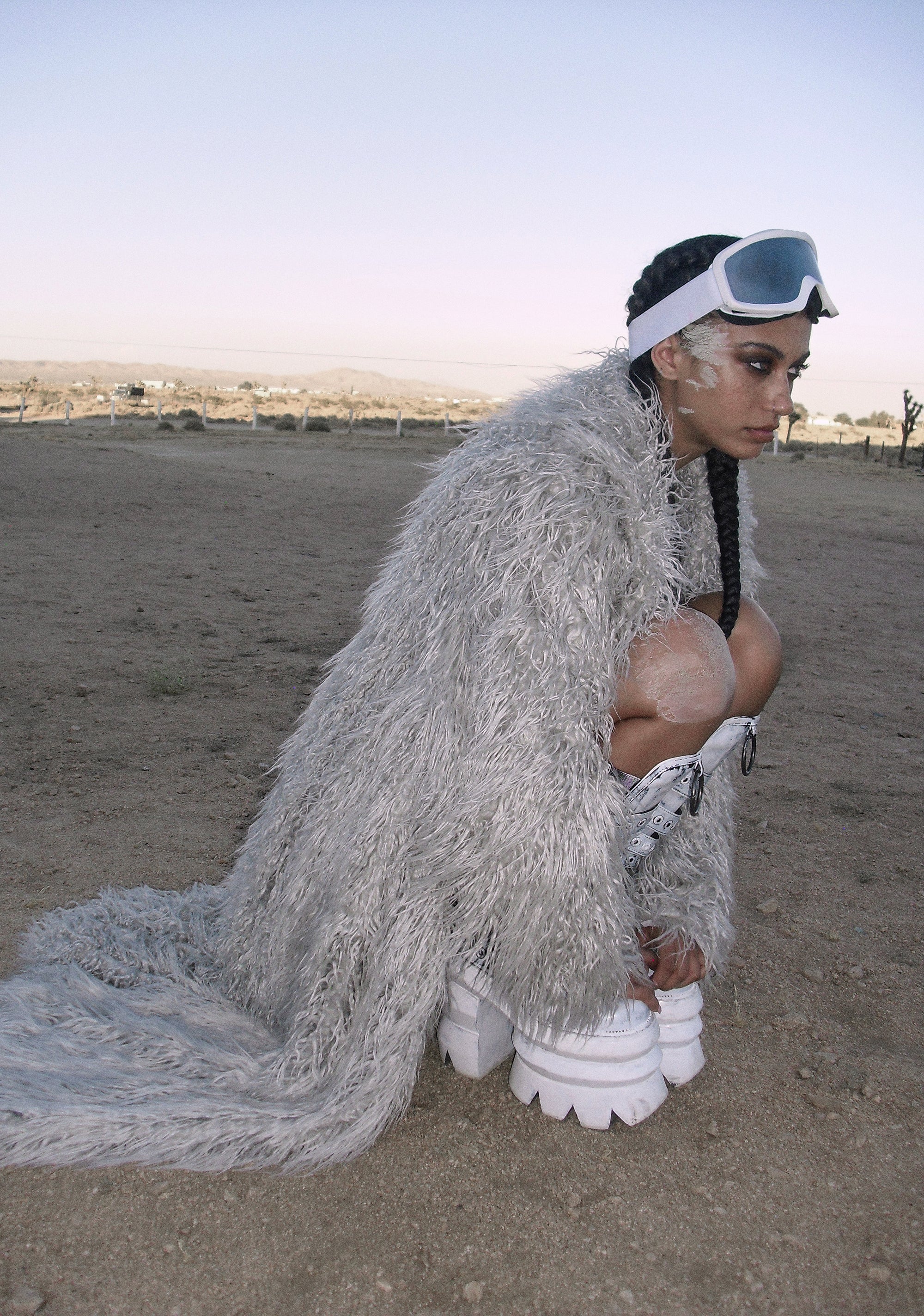 Astro Arctic Faux Fur Coat - Gray - Image 6